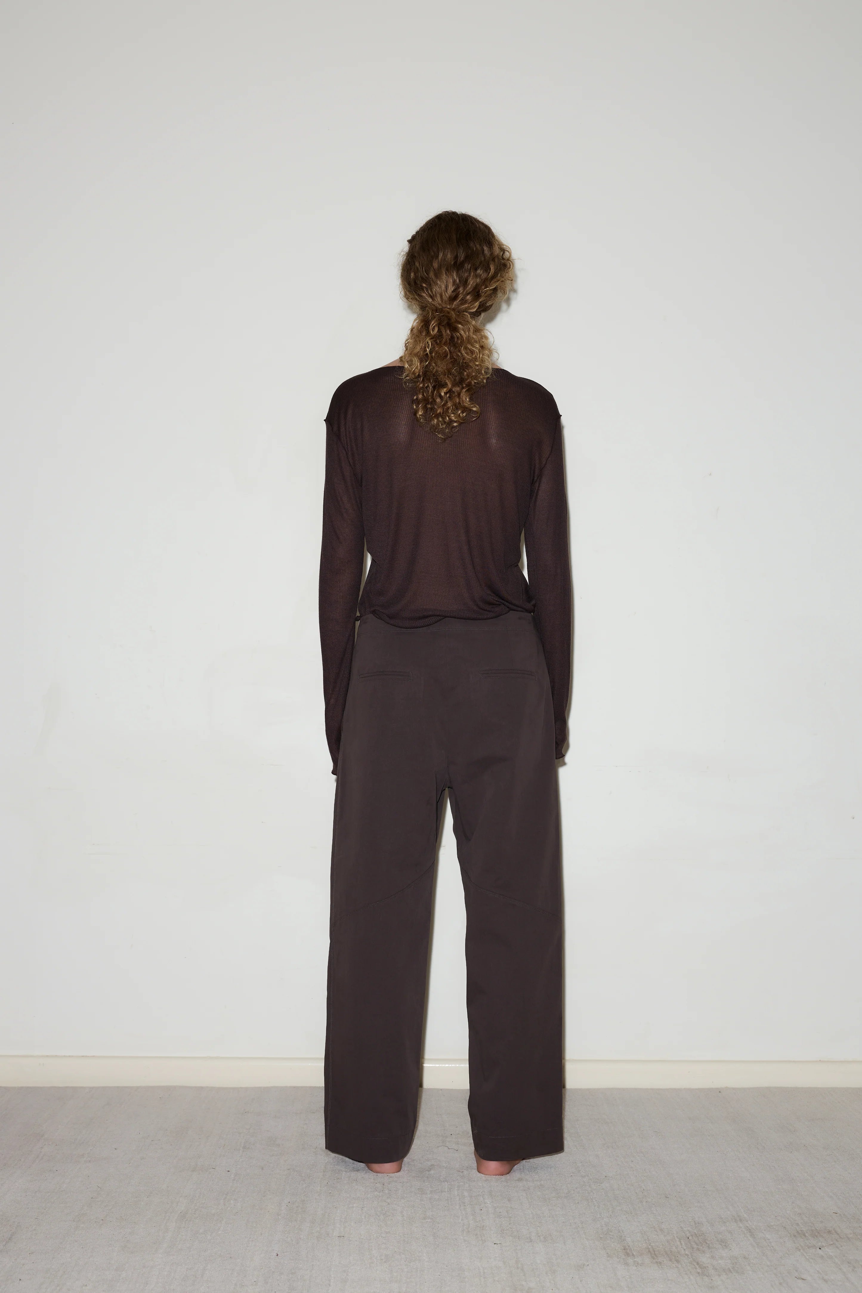 FLAG TIE PANT - DARK BROWN