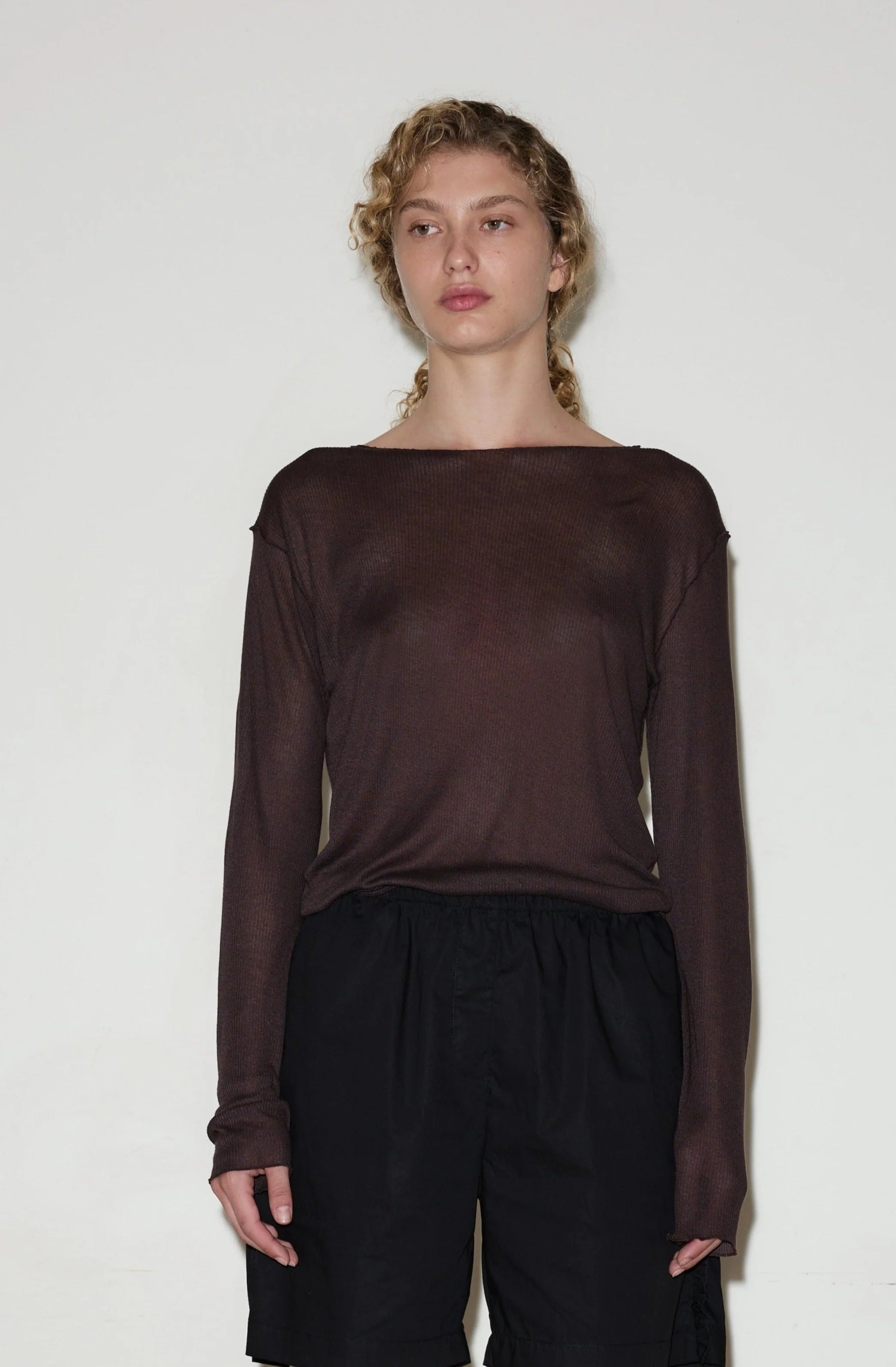 KNIT LONG SLEEVE - MAHOGANY