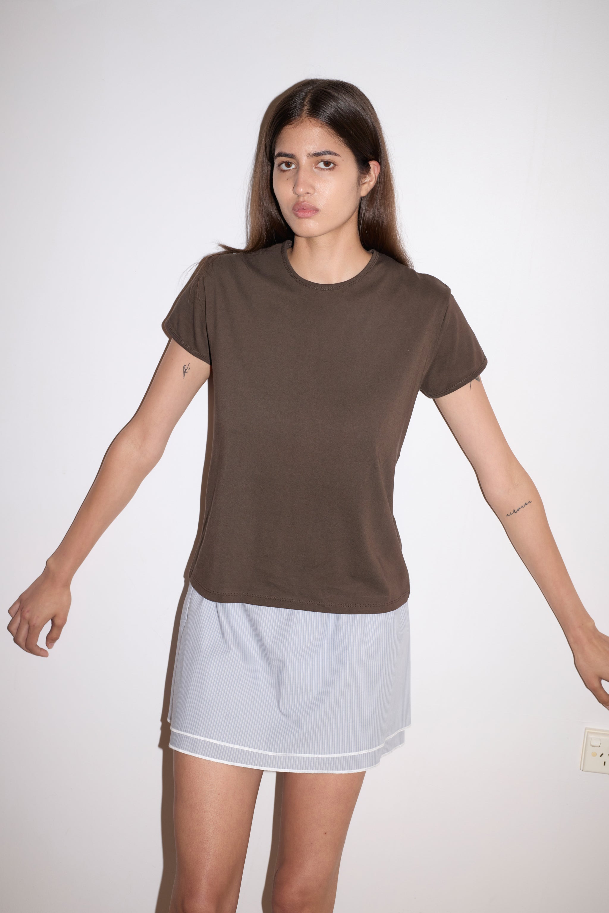 LAYERED SKIRT - SKY STRIPE