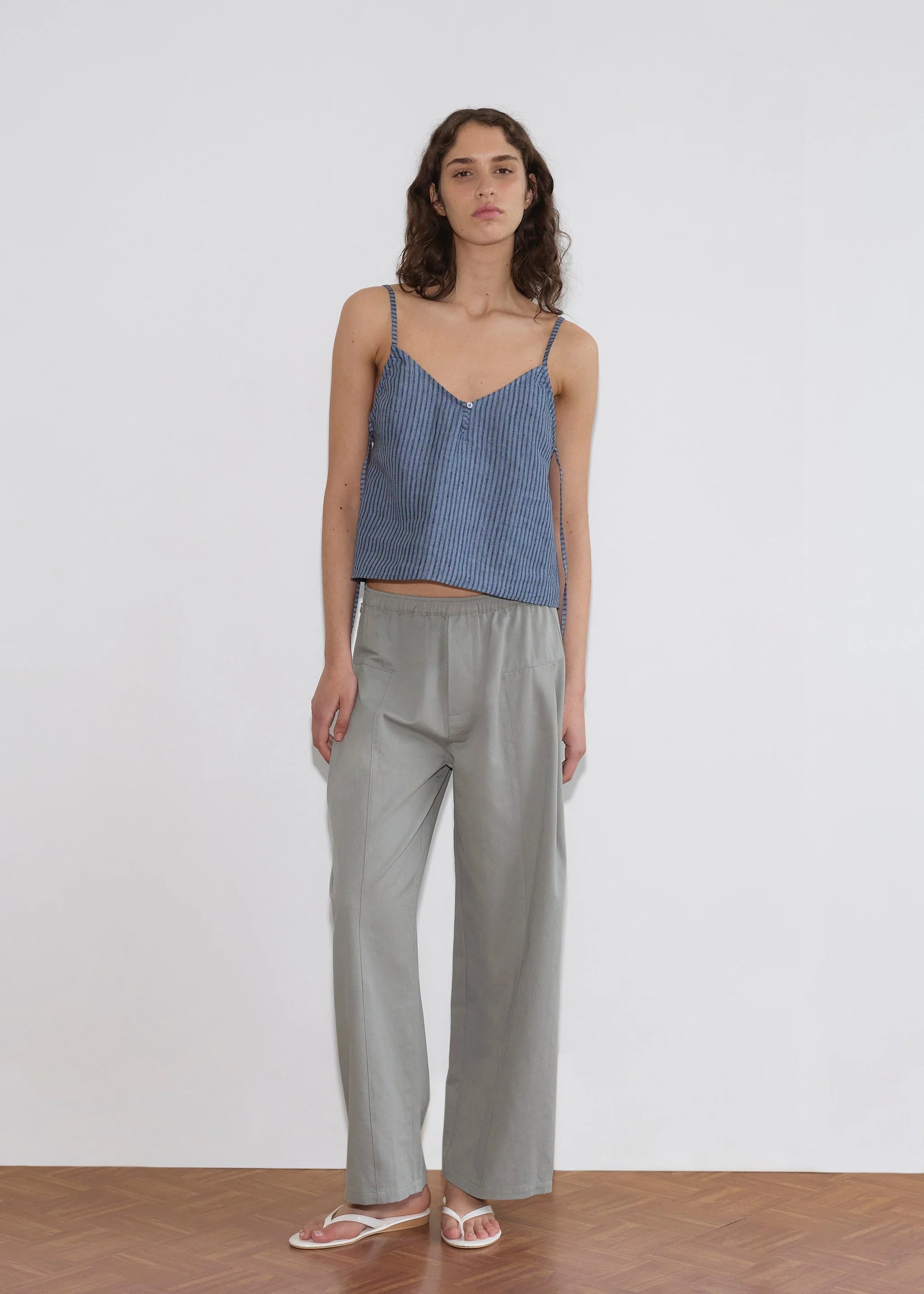 PLEATED PANT - SAGE GREY