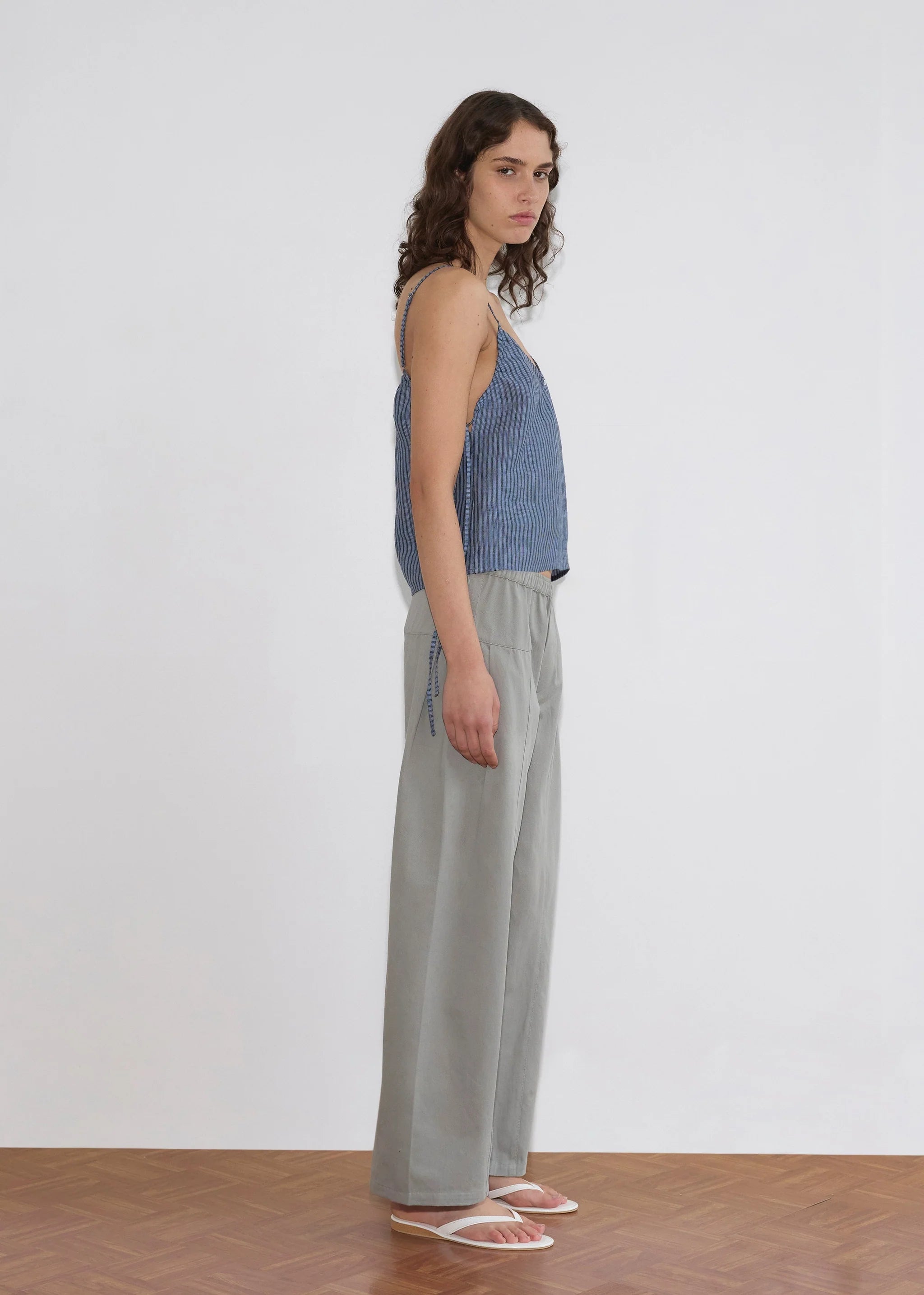 PLEATED PANT - SAGE GREY
