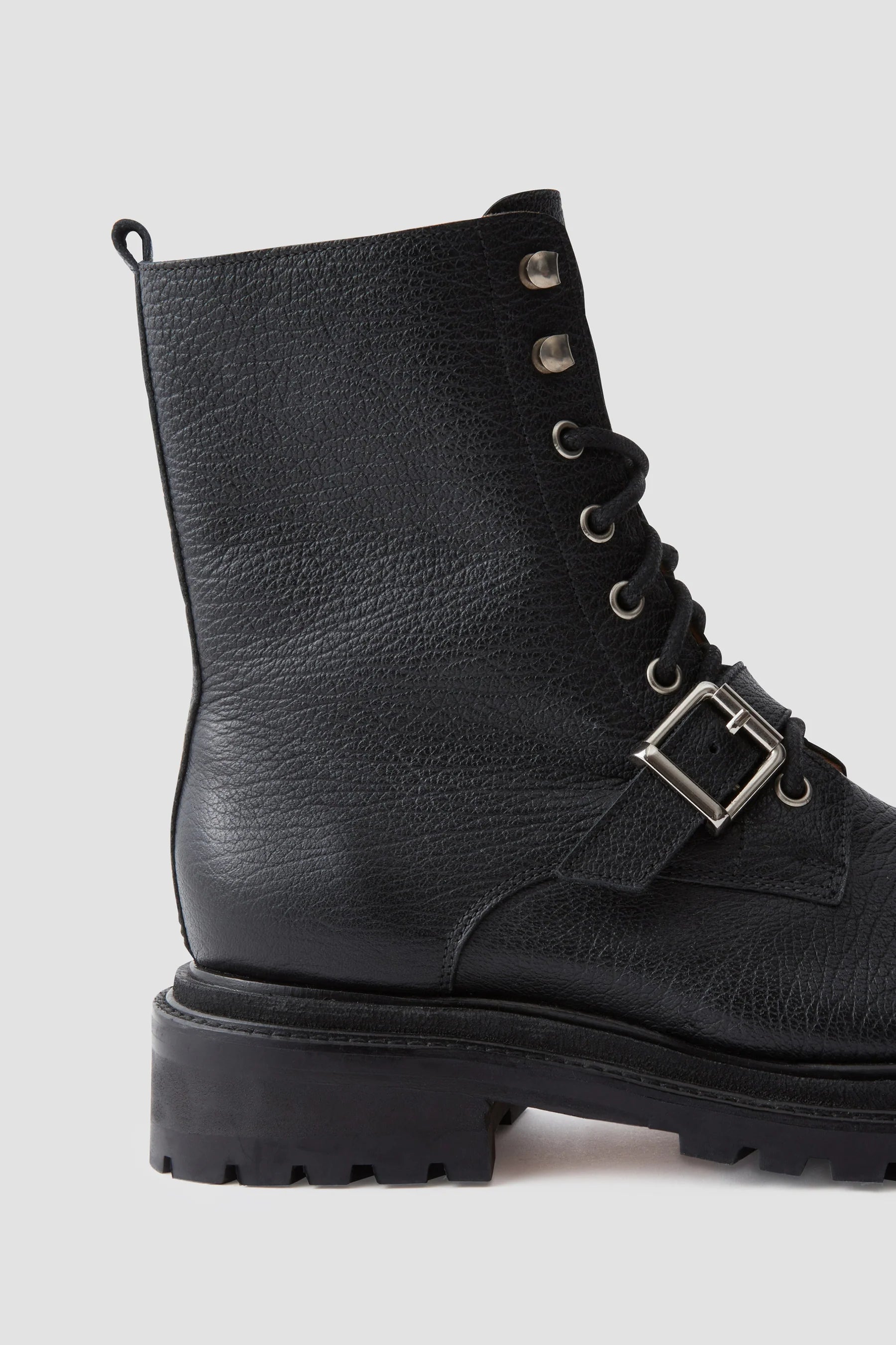 CASHA COMBAT BOOT - BLACK