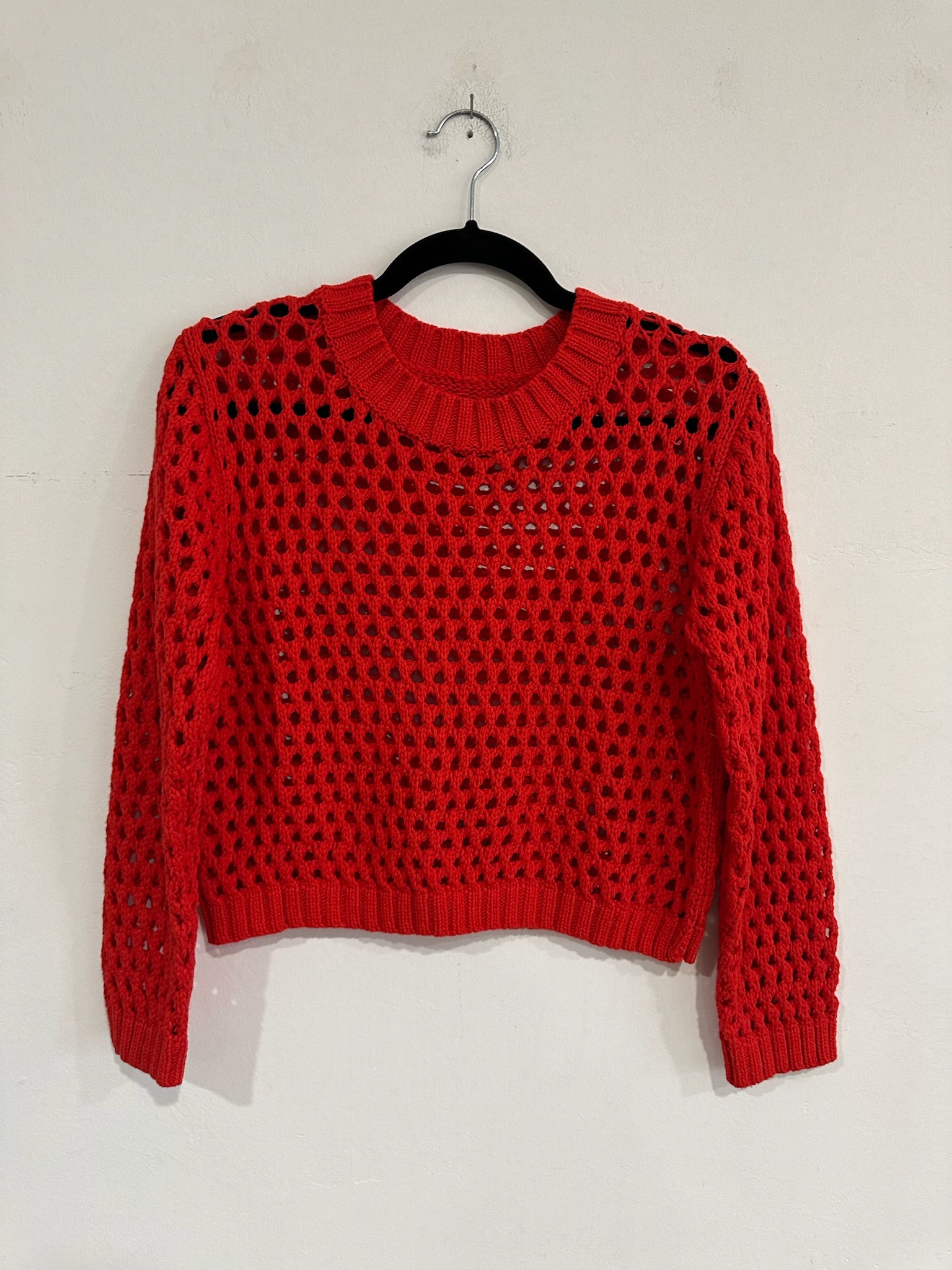 SAMPLE - OPEN KNIT SWEATER - RED