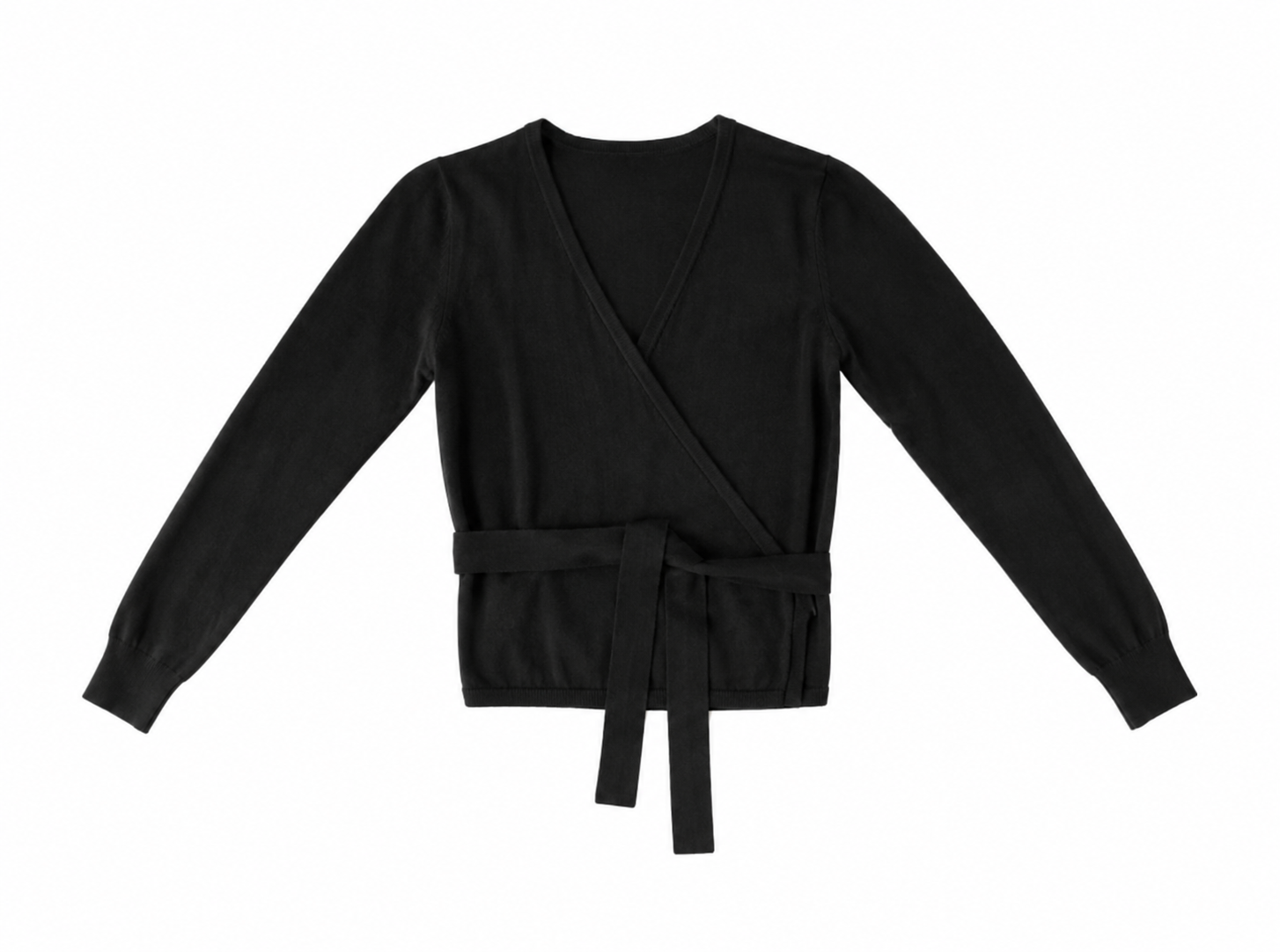 SAMPLE - KNIT WRAP SWEATER/TOP - BLACK