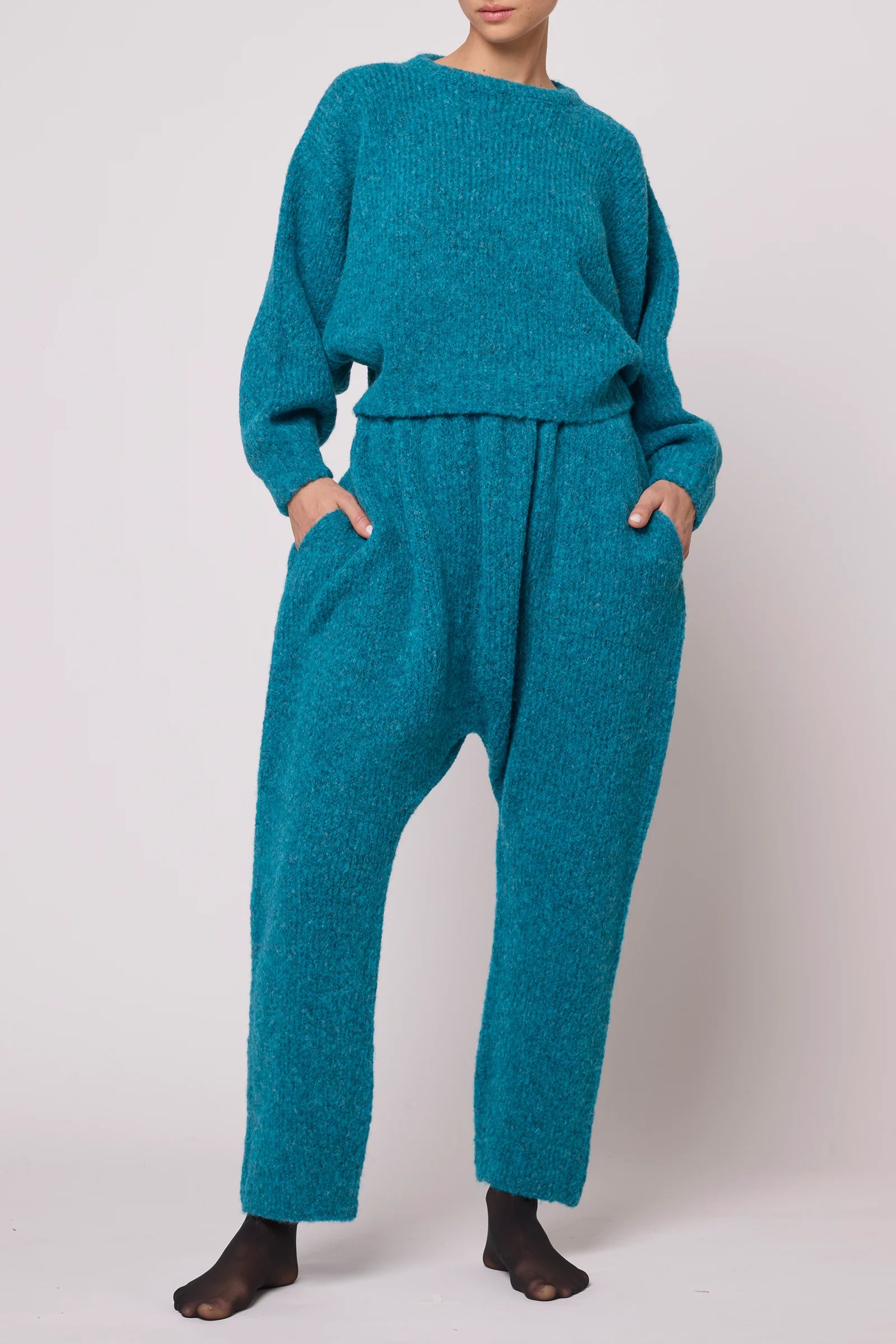 BALLOON SLEEVE SWEATER - TEAL