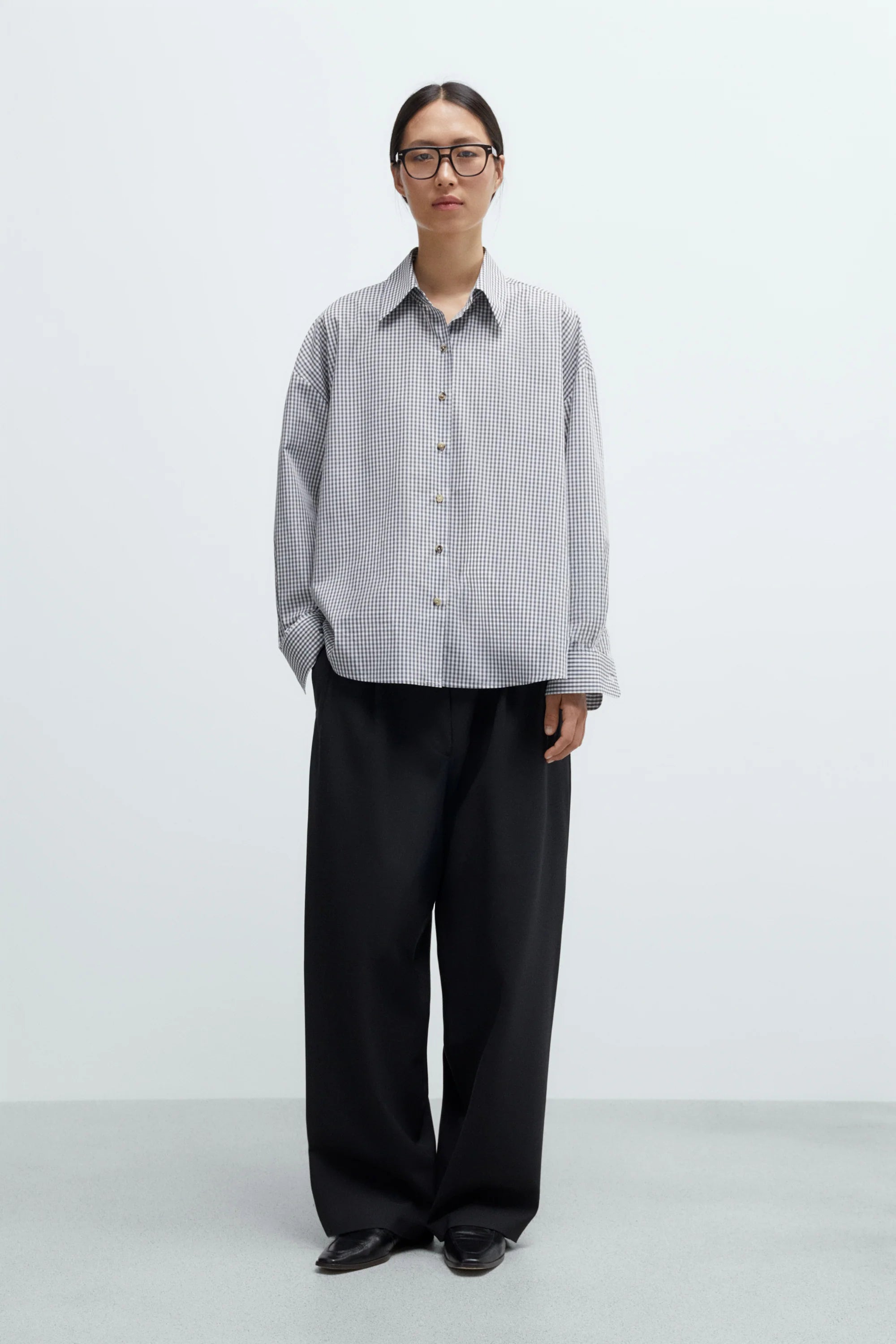 OVERSIZED SHIRT - VICHY GREY