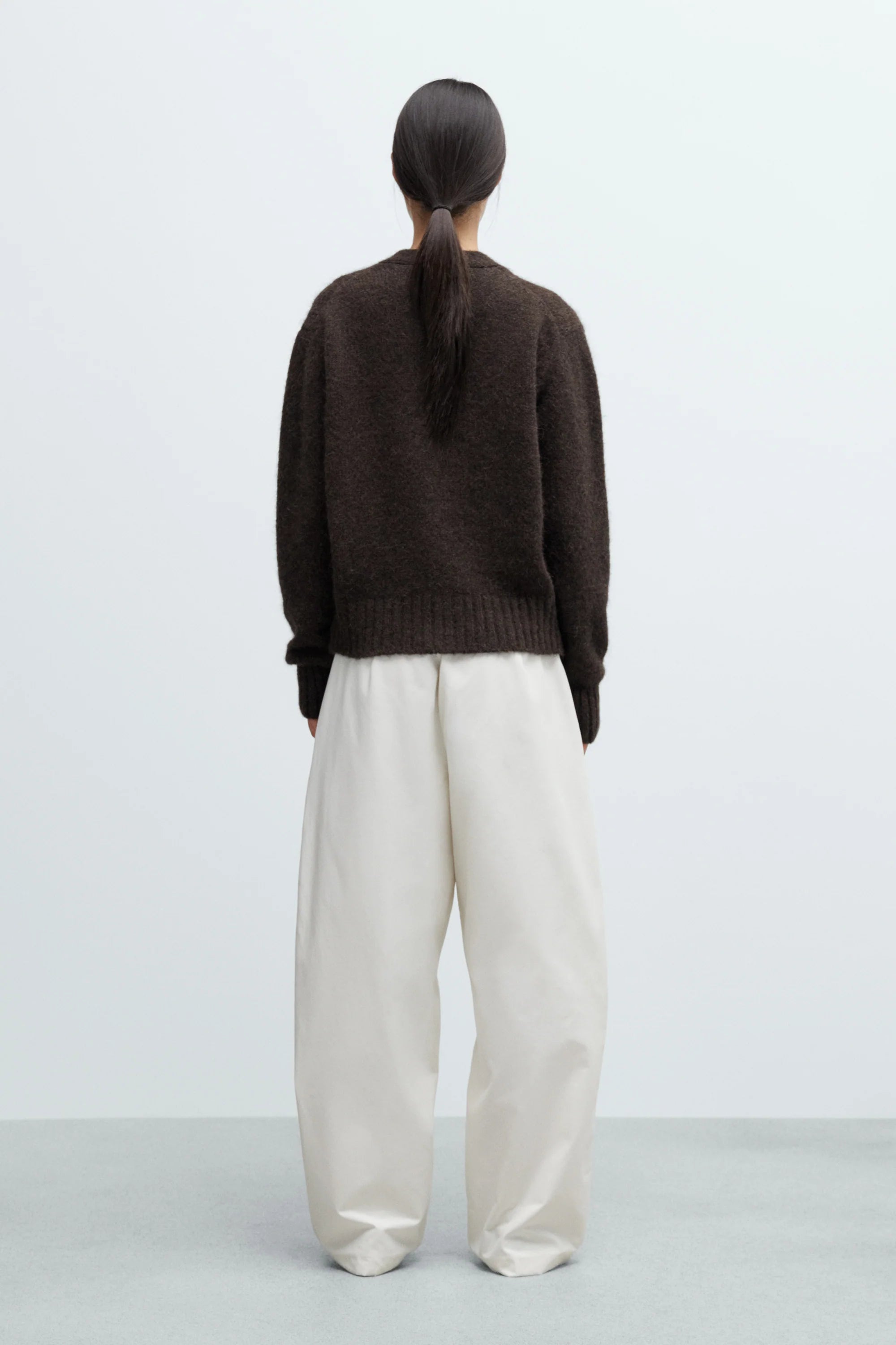 BABY ALPACA CARDIGAN - BROWN