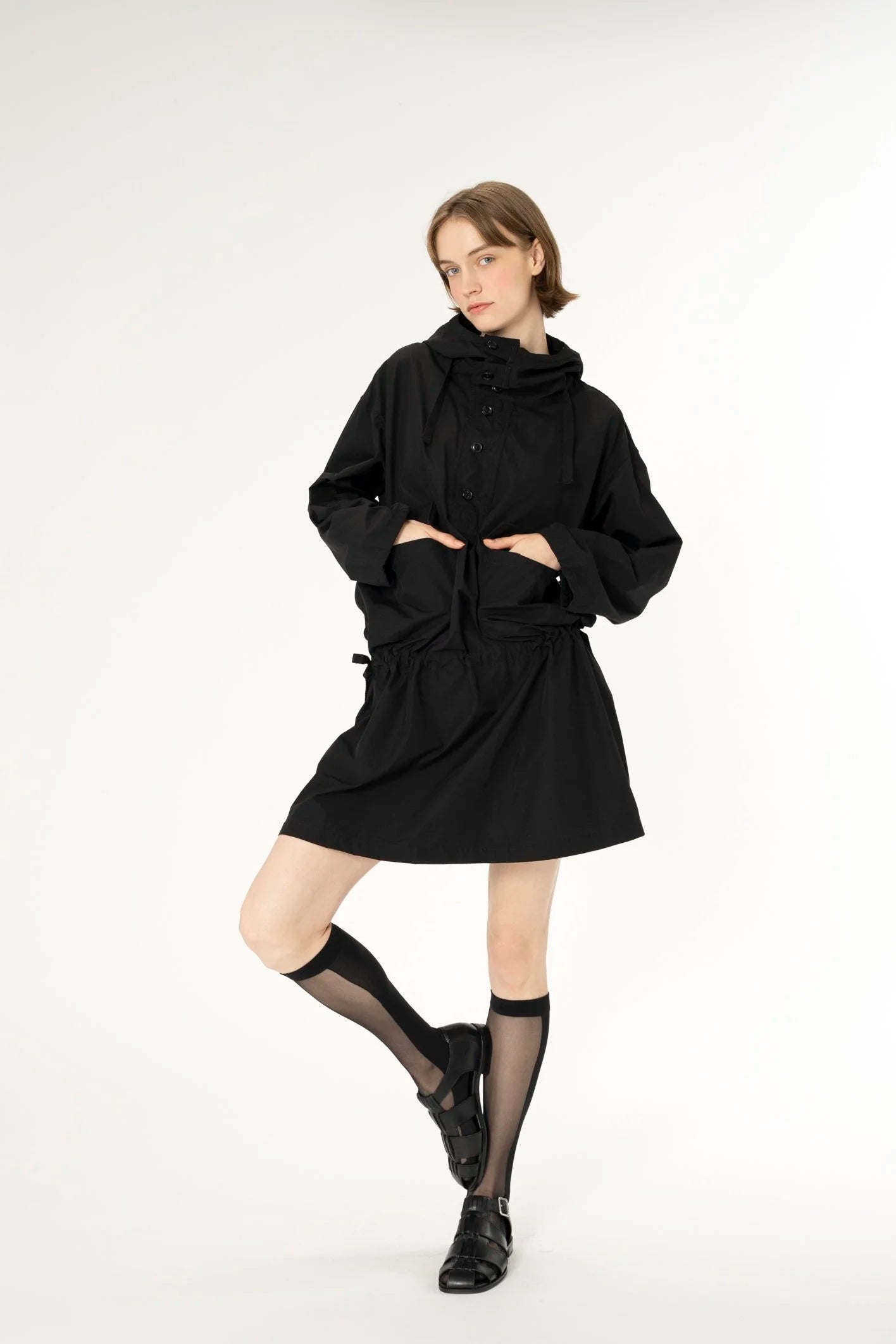 BINOCULAR DRESS - BLACK