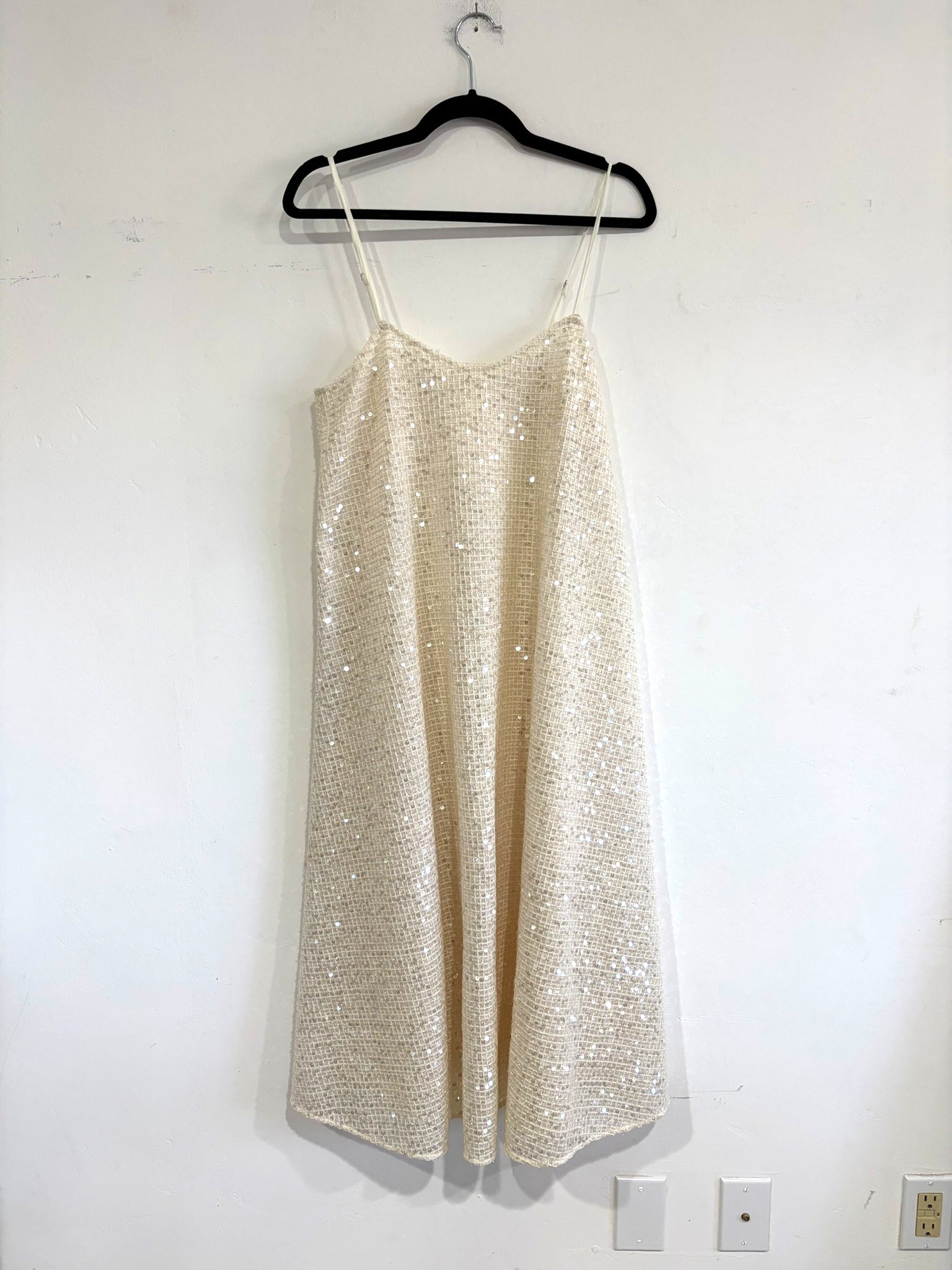 SAMPLE - FULL HEM DRESS - CROCHET IVORY SEQUINS