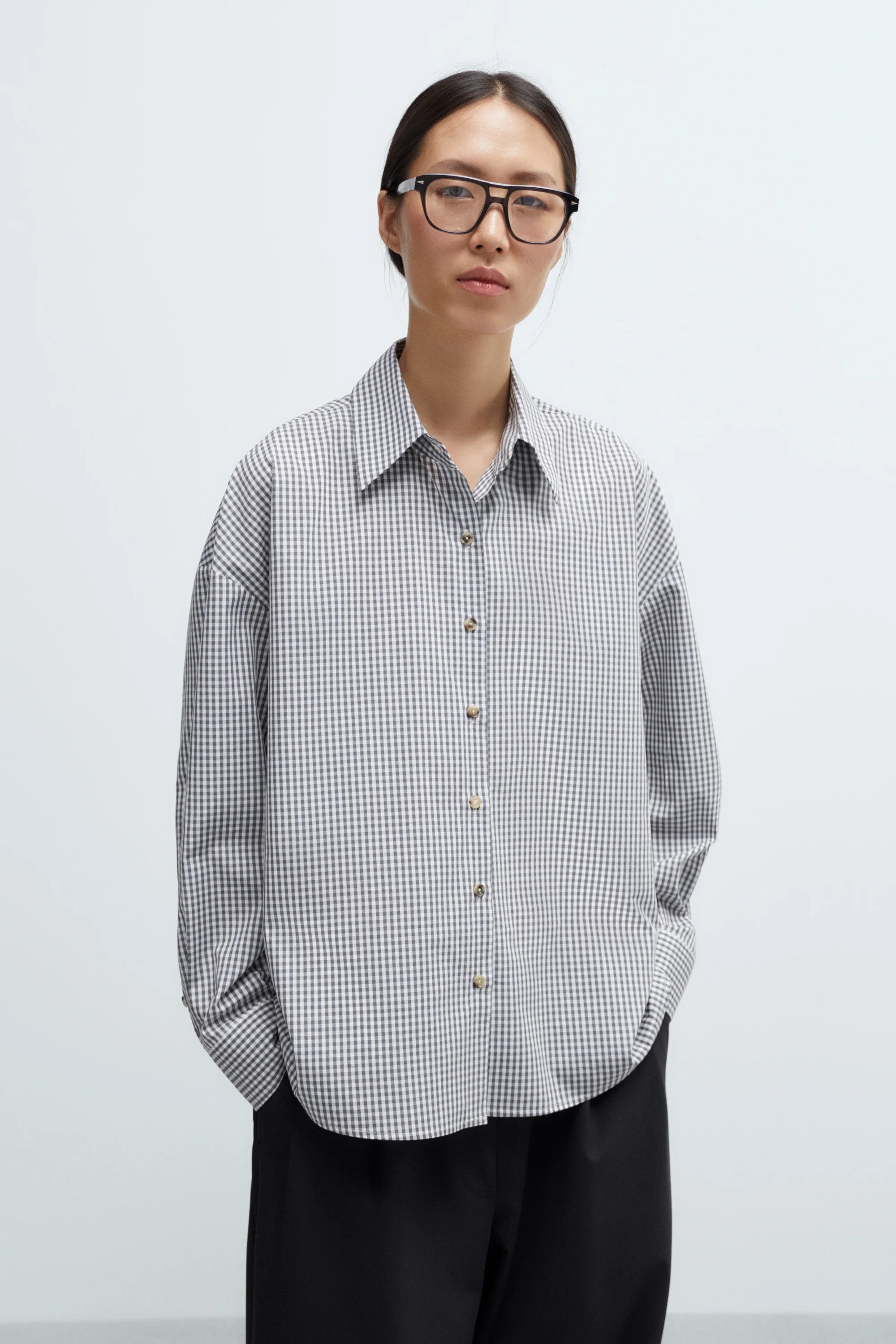 OVERSIZED SHIRT - VICHY GREY