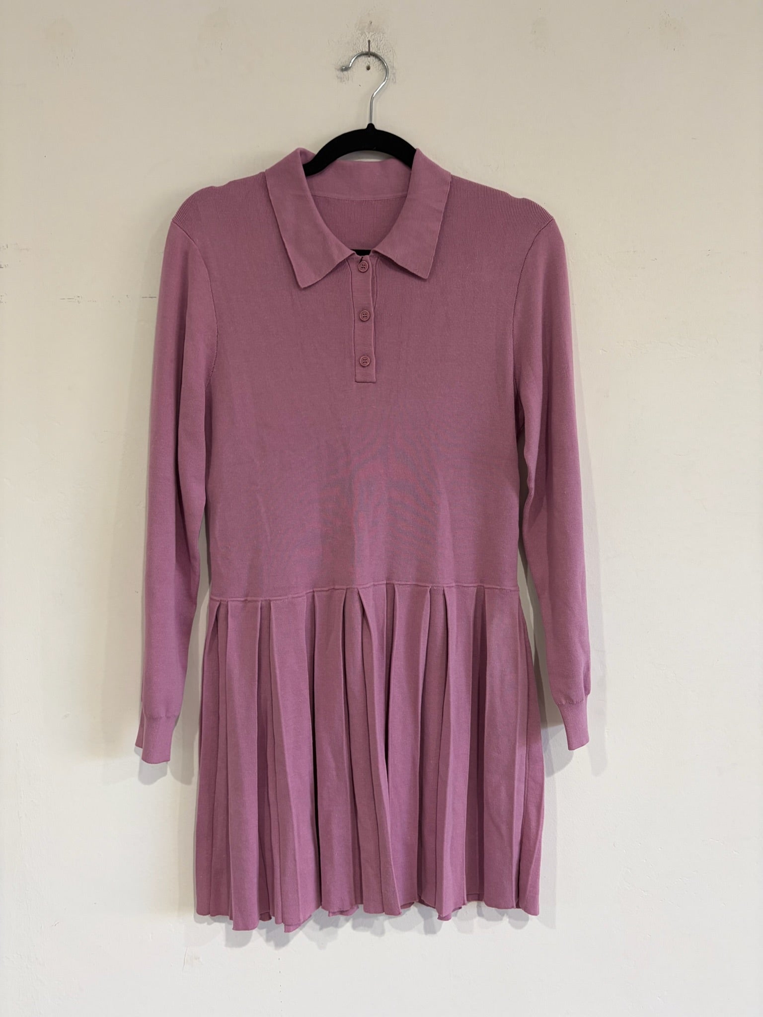 SAMPLE - KNIT POLO DRESS - MAUVE