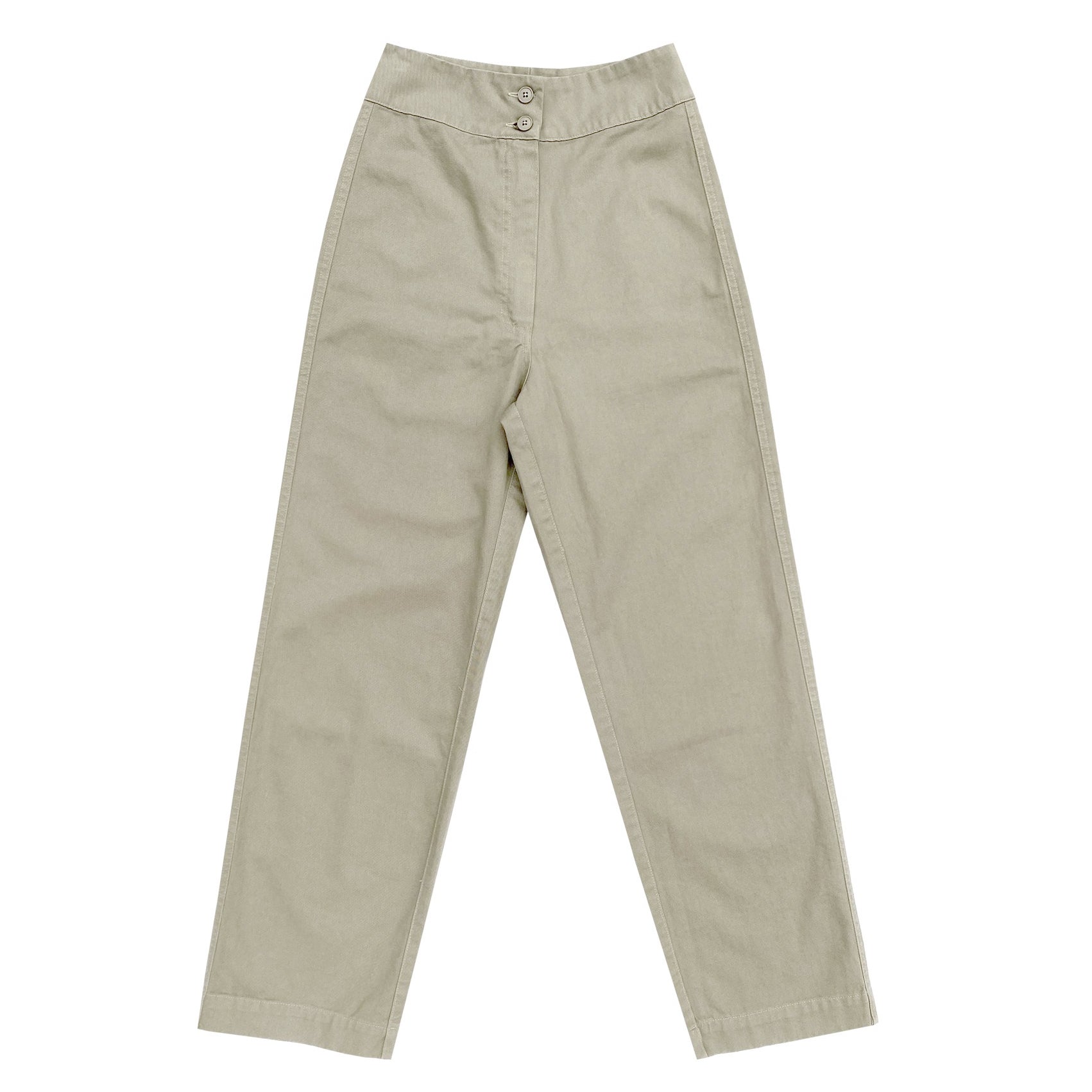 SAMPLE - COTTON FLY FRONT PANT - TAUPE