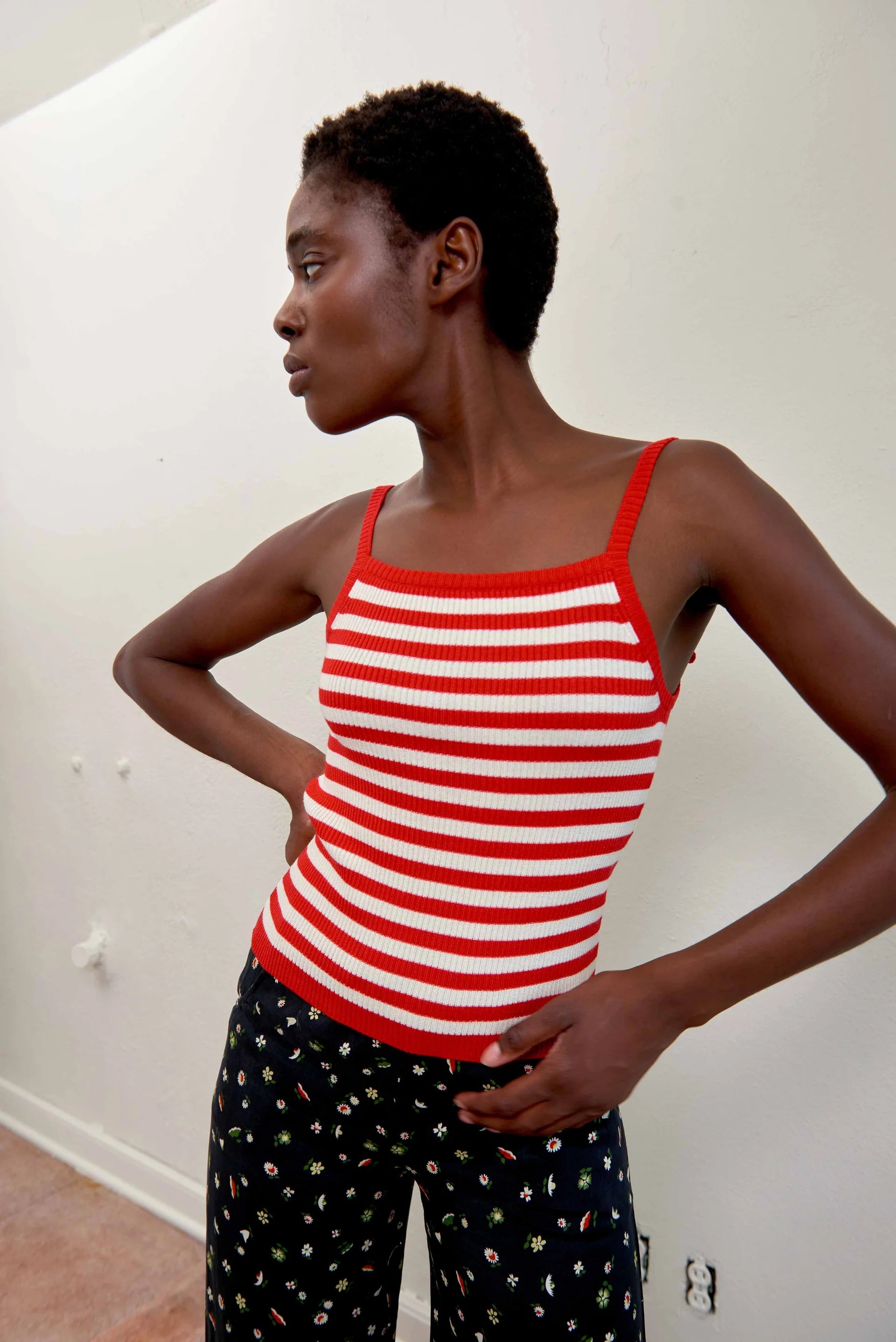 ANU RIBBED TANK - PIQUILLO STRIPE