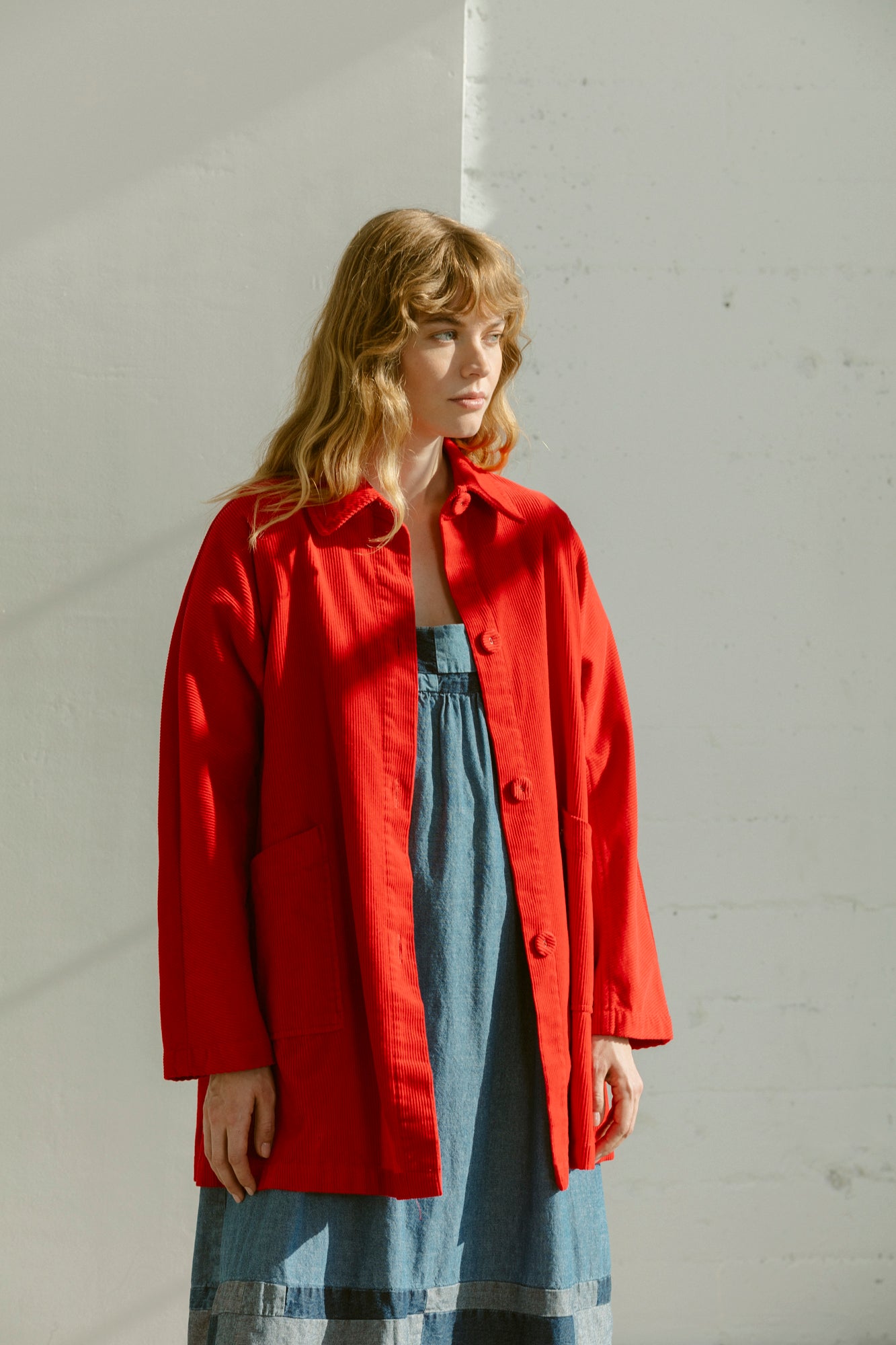 CONSTANCE JACKET - RED CORDUROY