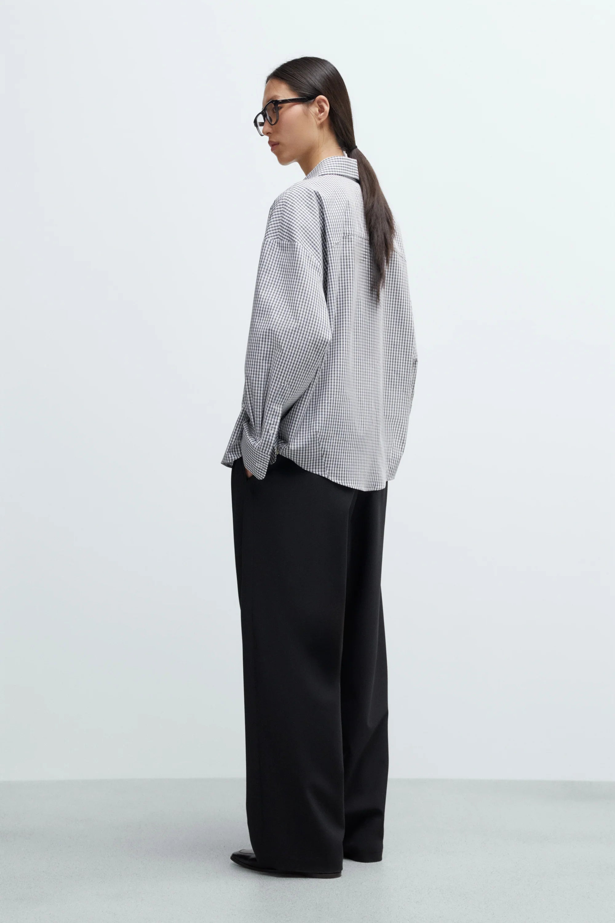 OVERSIZED SHIRT - VICHY GREY