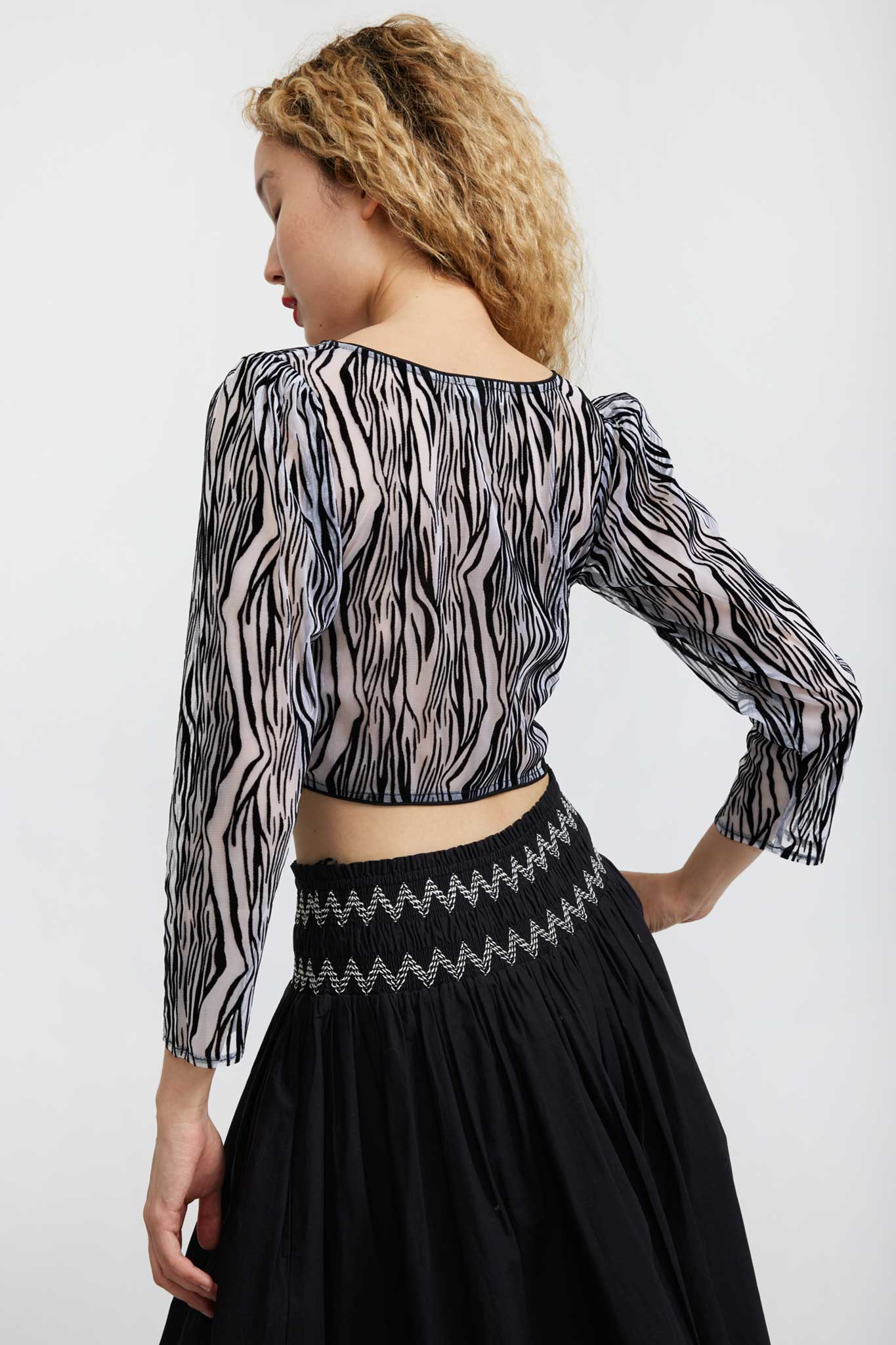 DIRNDL TOP - FLOCKED ZEBRA