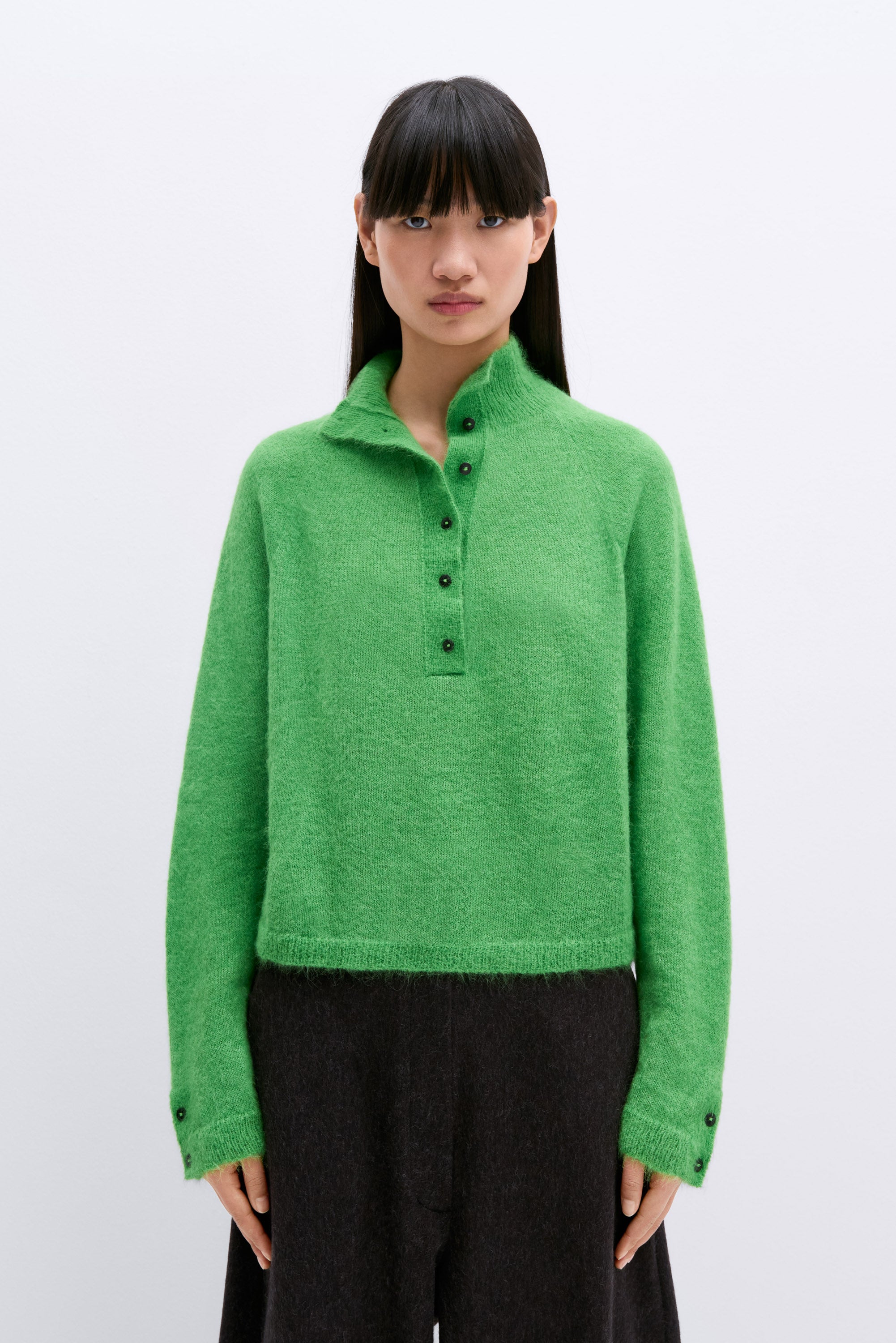 SURI POLO SWEATER - BRIGHT GREEN