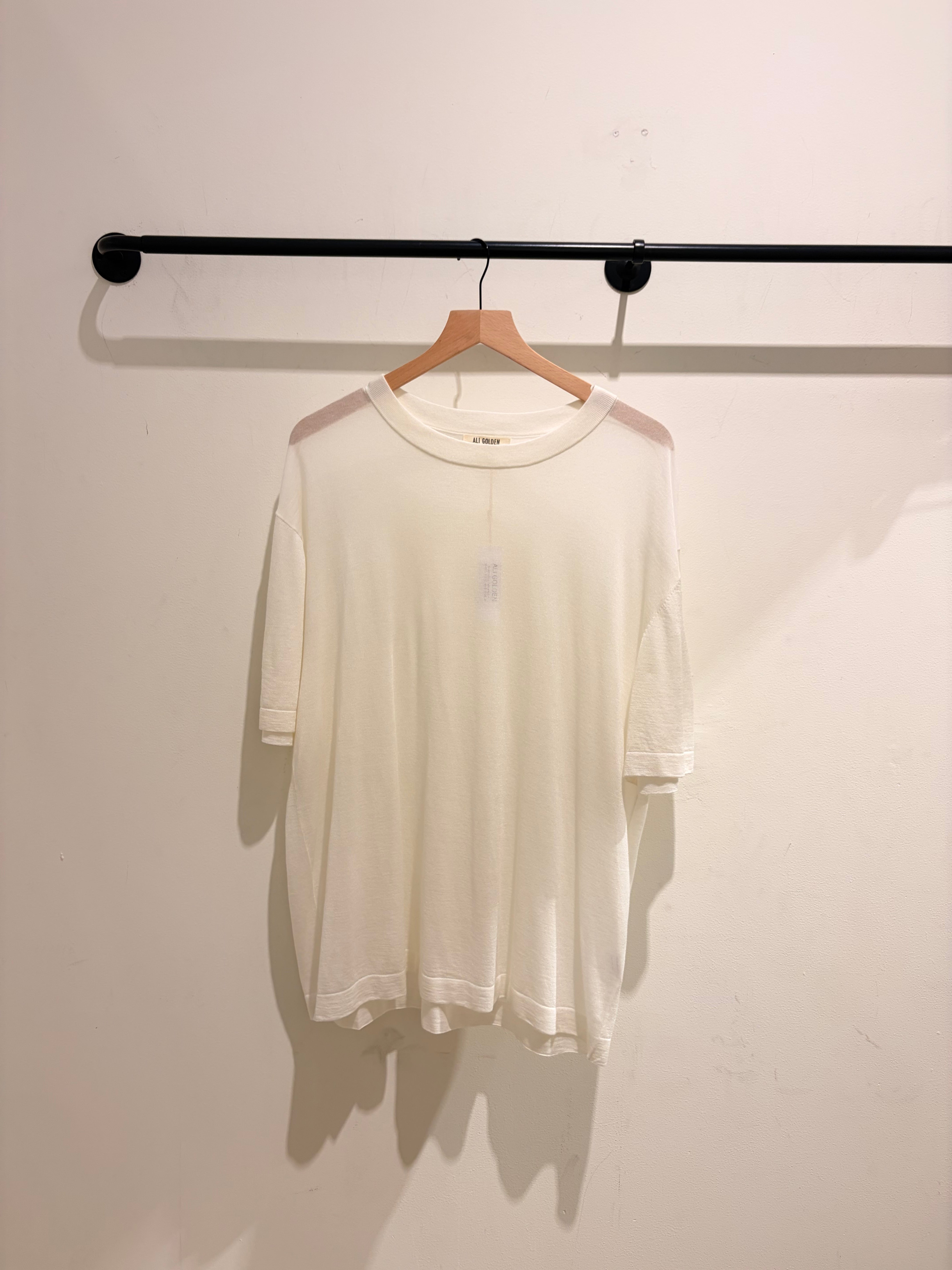 SAMPLE - OVERSIZED THIN KNIT T-SHIRT - BONE