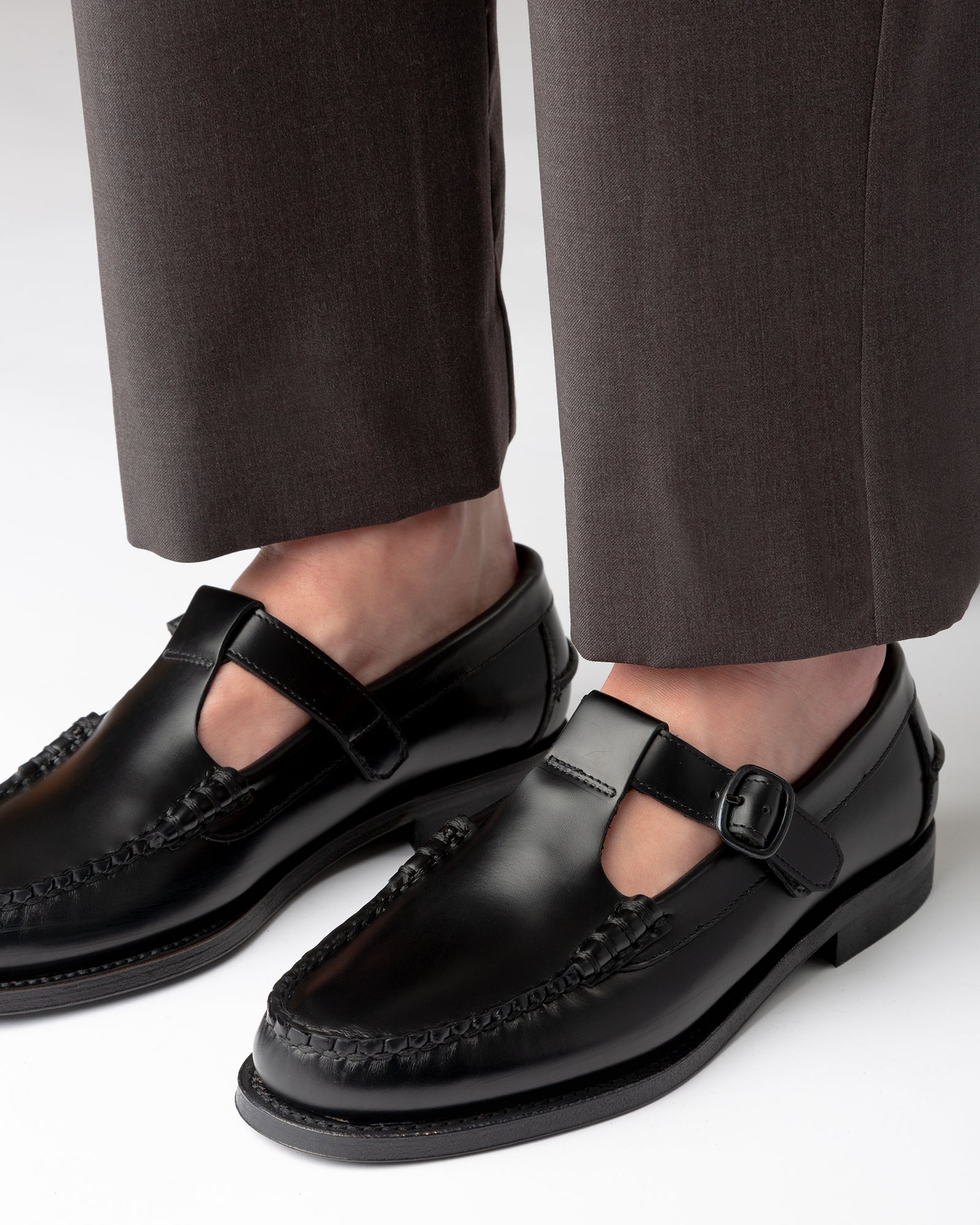 ALBER T-BAR LOAFER - BLACK