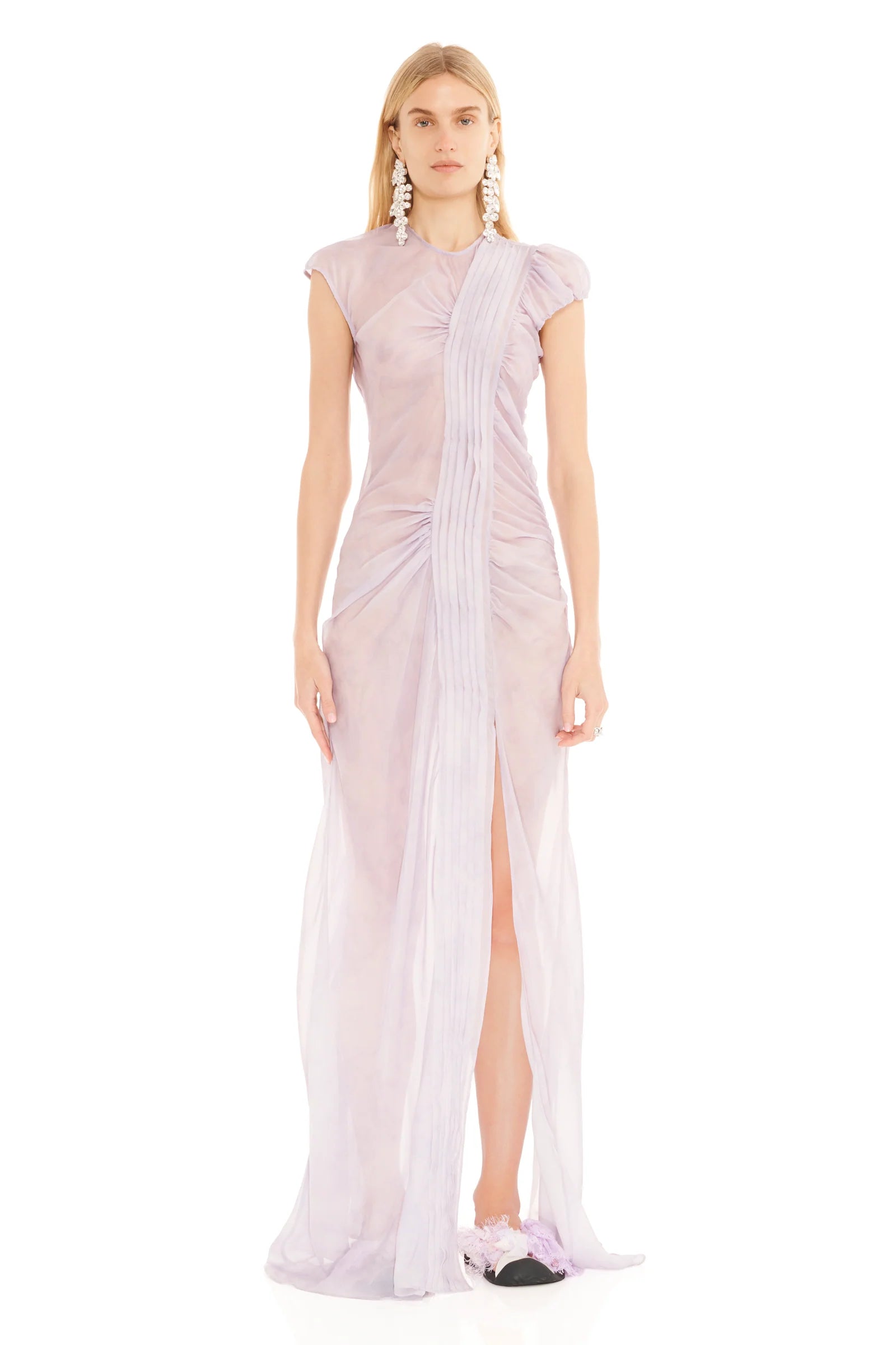 OYINDA DRESS - LILAC FLORAL SCRIBBLE
