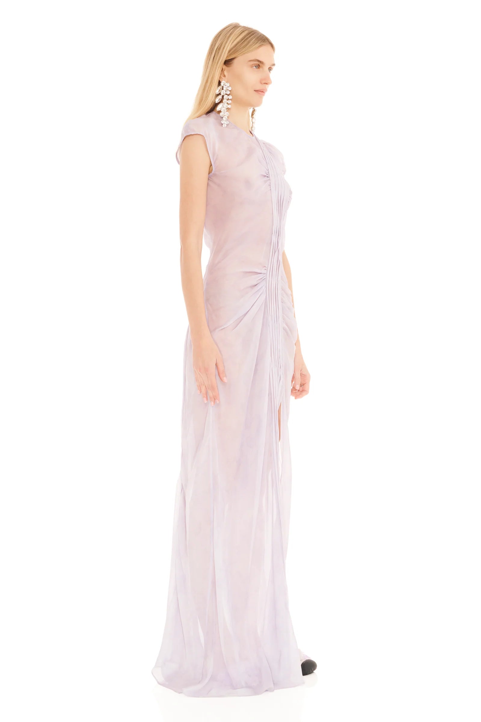 OYINDA DRESS - LILAC FLORAL SCRIBBLE