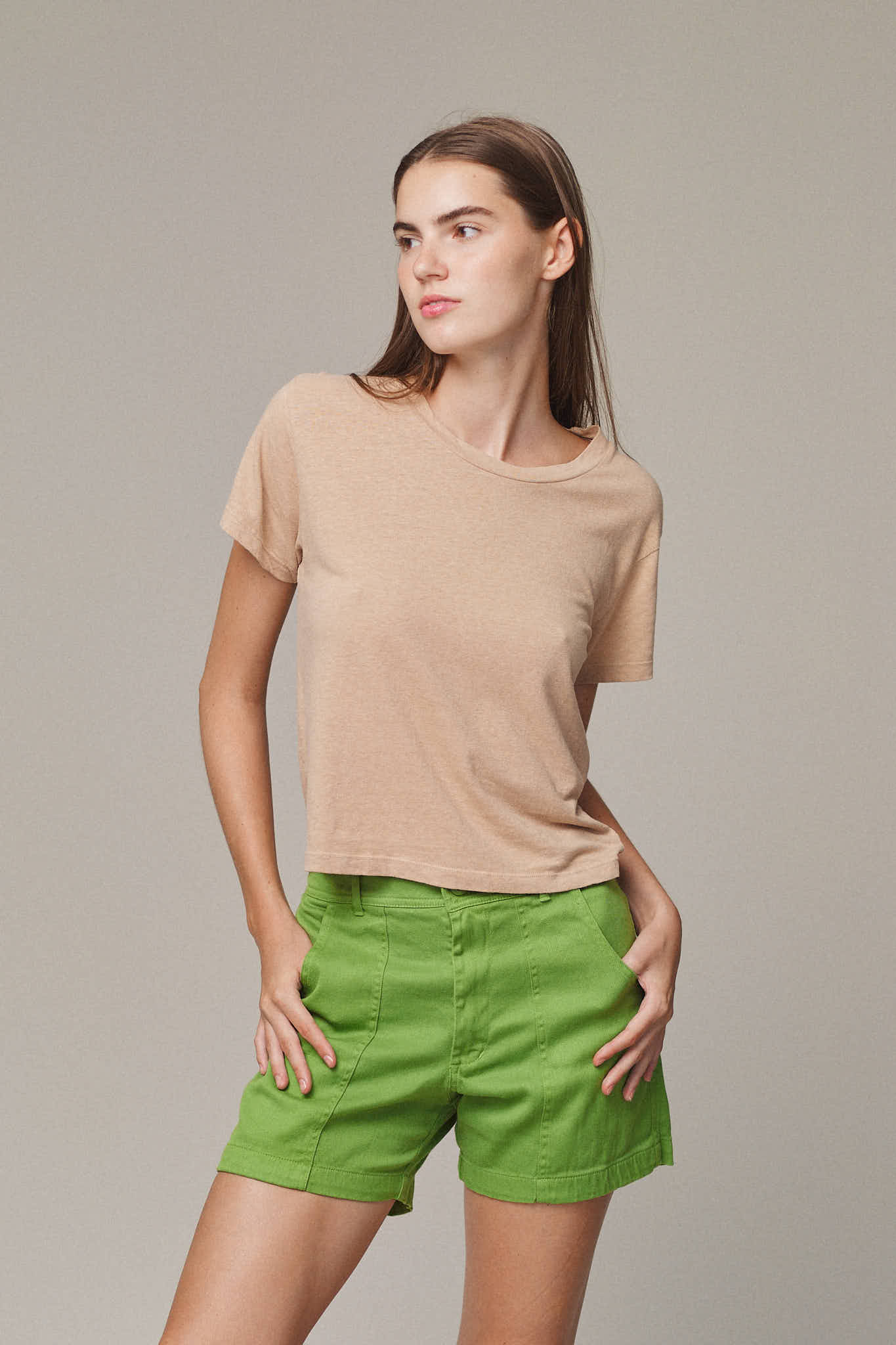 CROPPED LOREL TEE - PINK GRAPEFRUIT