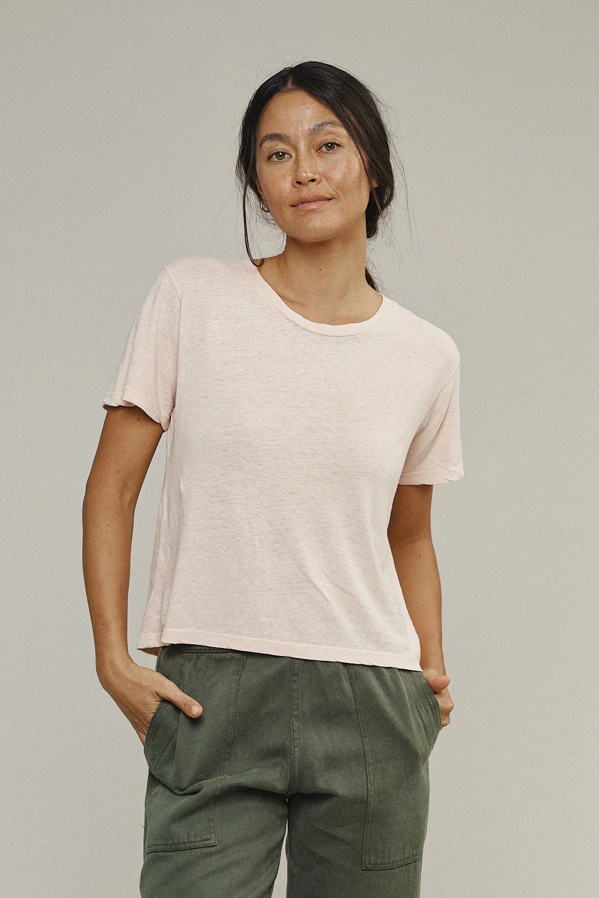 CROPPED LOREL TEE - YUCCA