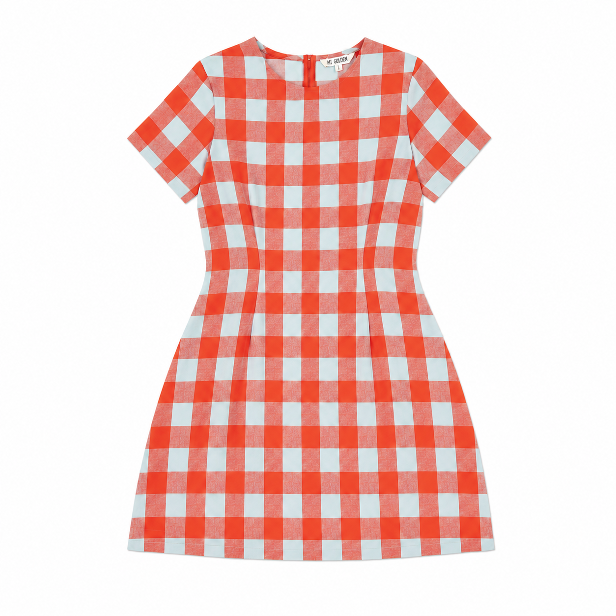 PLAID MINI DRESS - POPPY/FUCK ICE LARGE PLAID