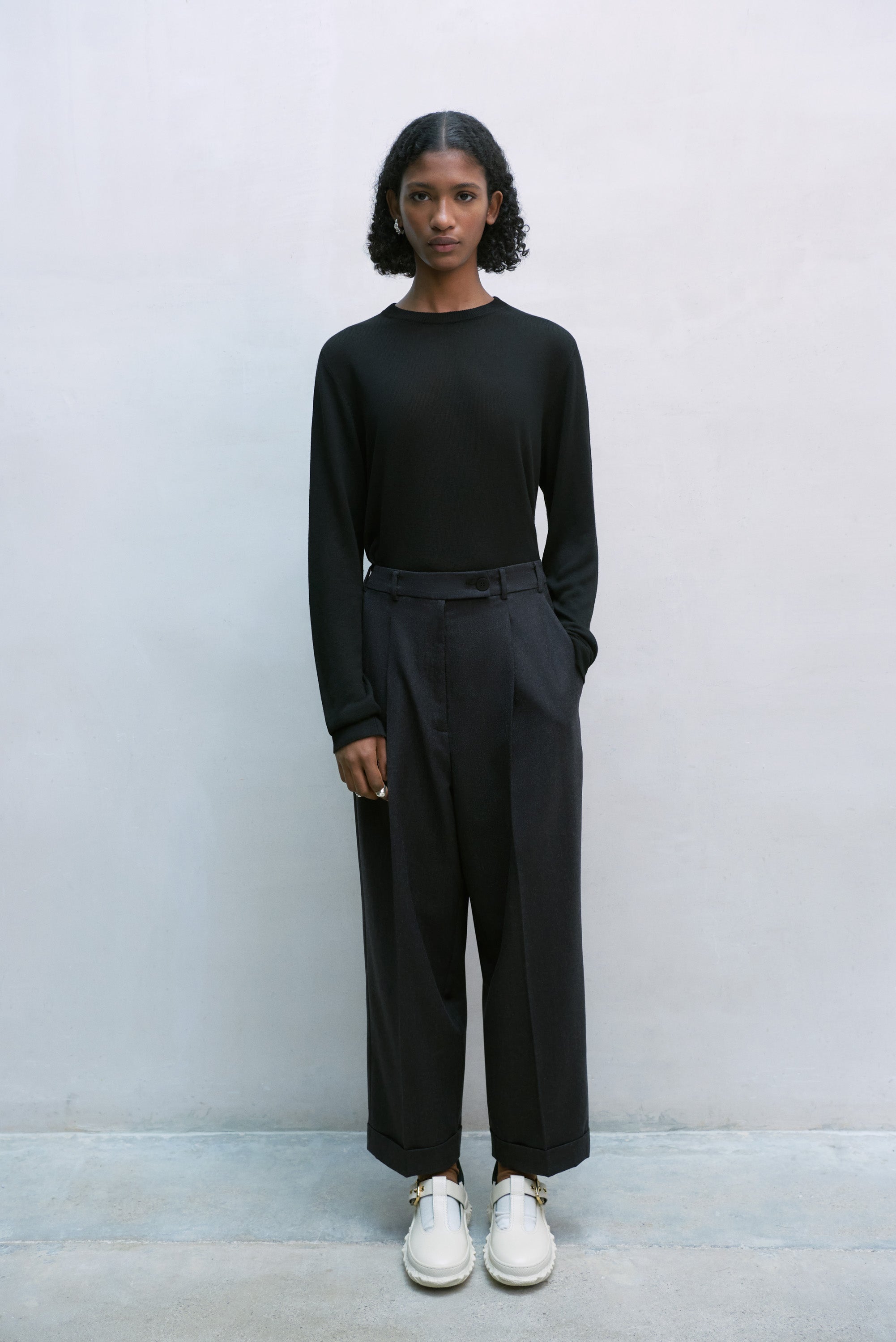 WOOL MASCULINE PANTS - ANTHRACITE