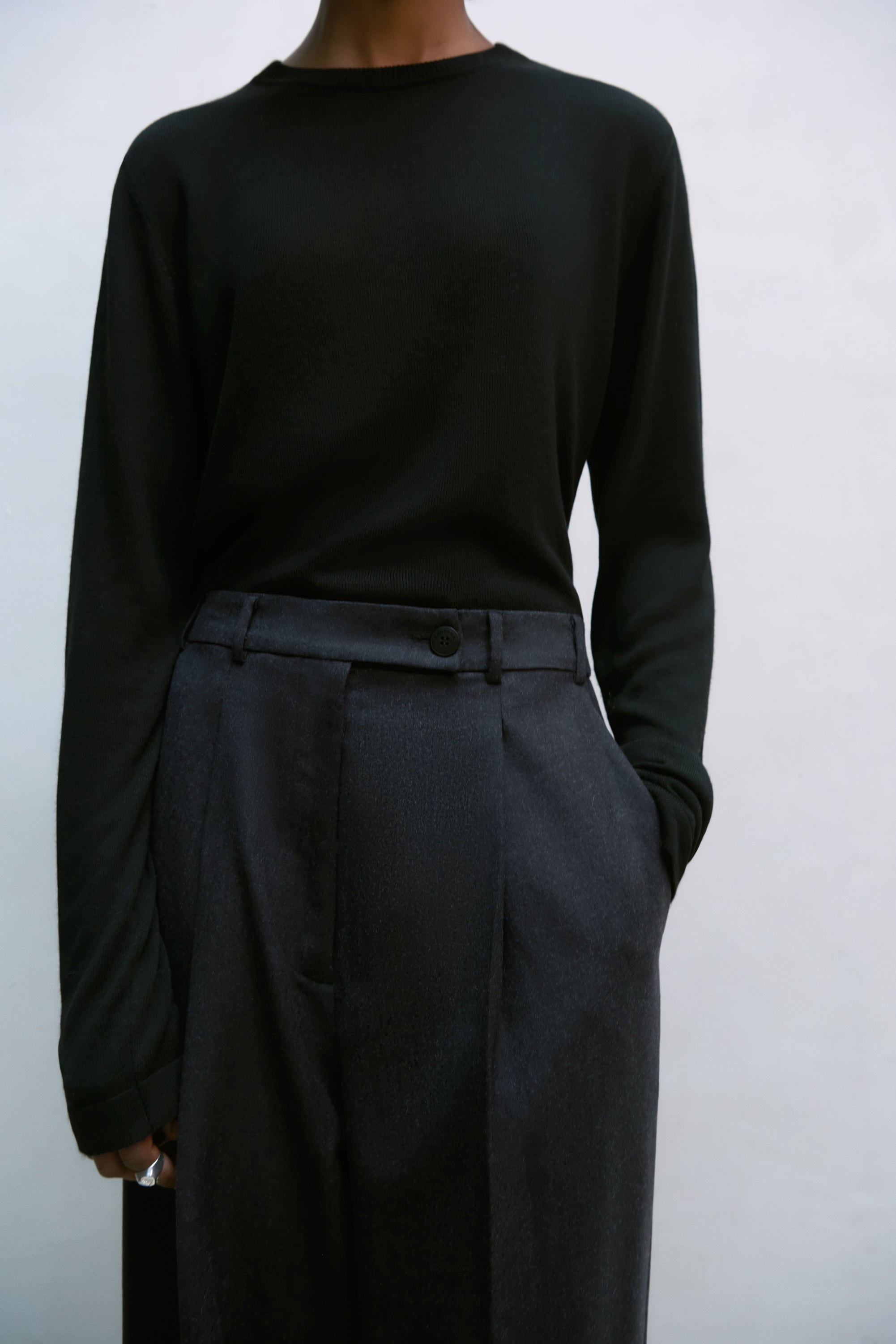 WOOL MASCULINE PANTS - ANTHRACITE