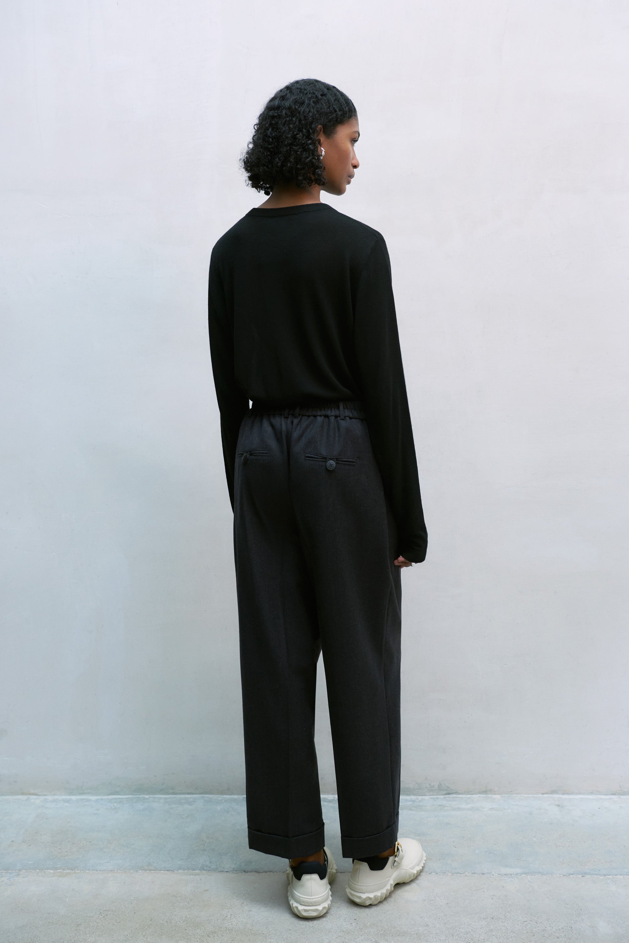 WOOL MASCULINE PANTS - ANTHRACITE