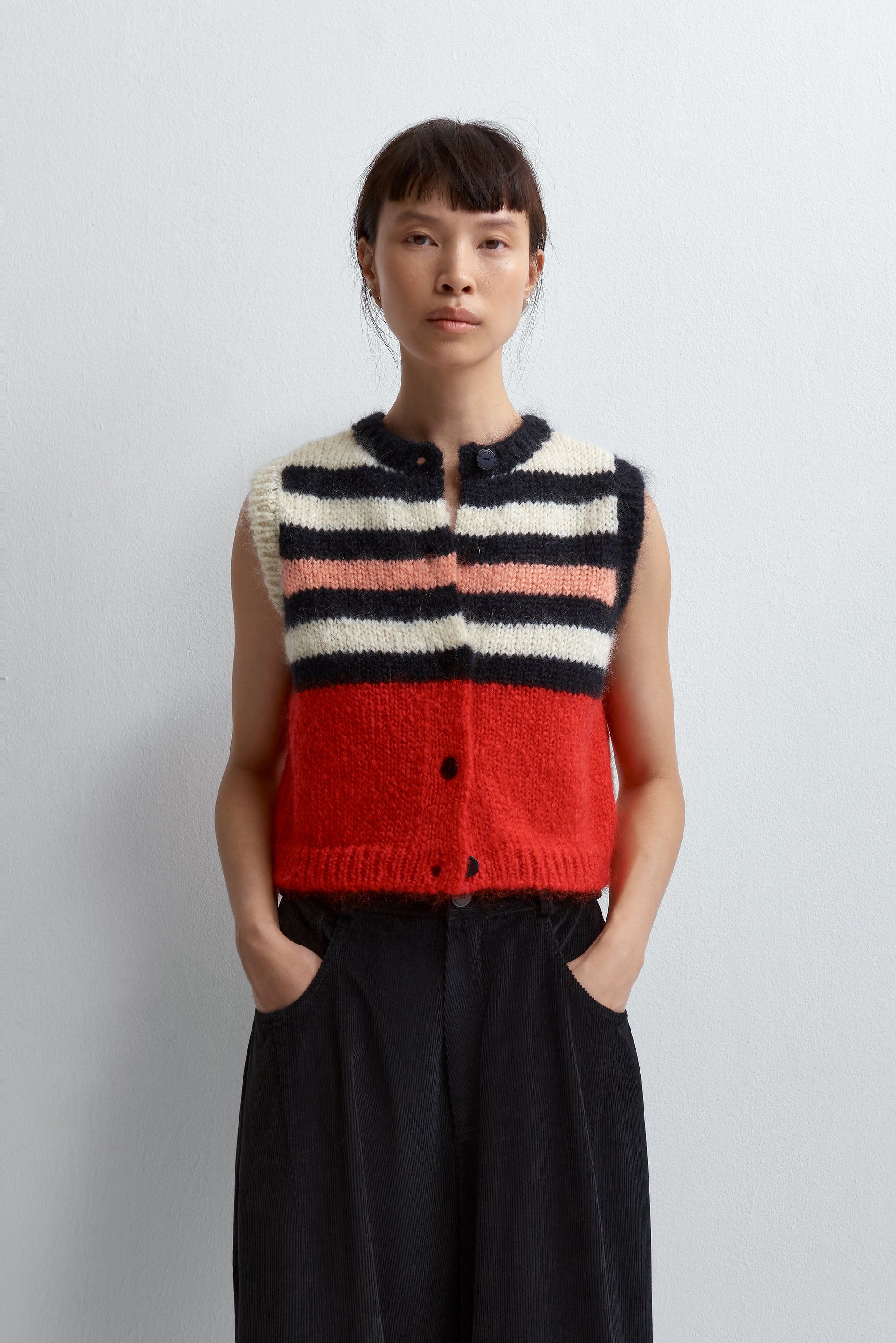 MOHAIR STRIPED WAISTCOAT