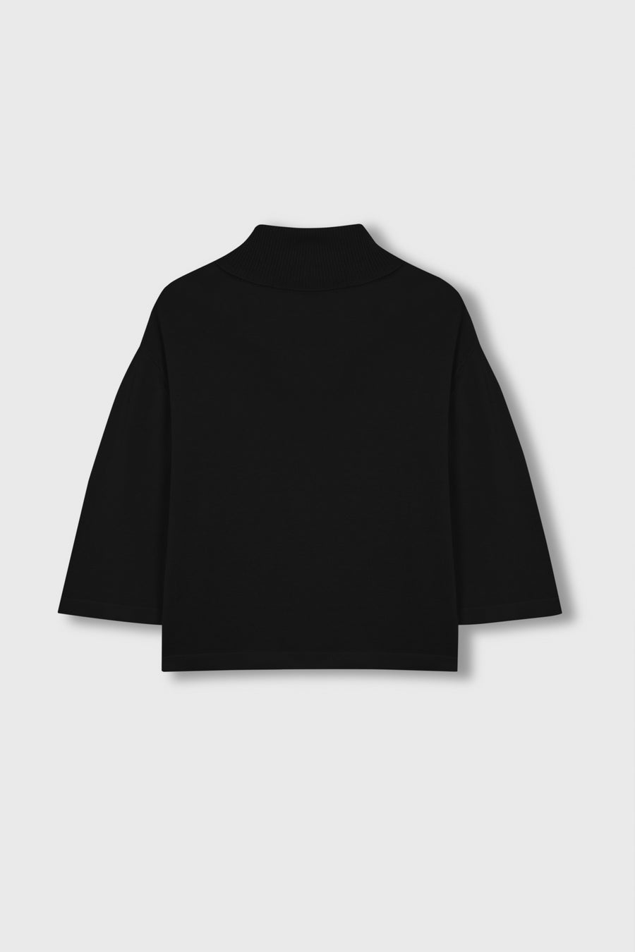 COTTON & CASHMERE TURTLENECK SWEATER - BLACK