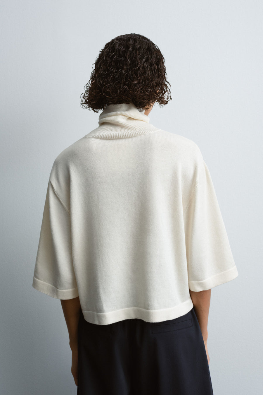 COTTON & CASHMERE TURTLENECK SWEATER - NATURAL
