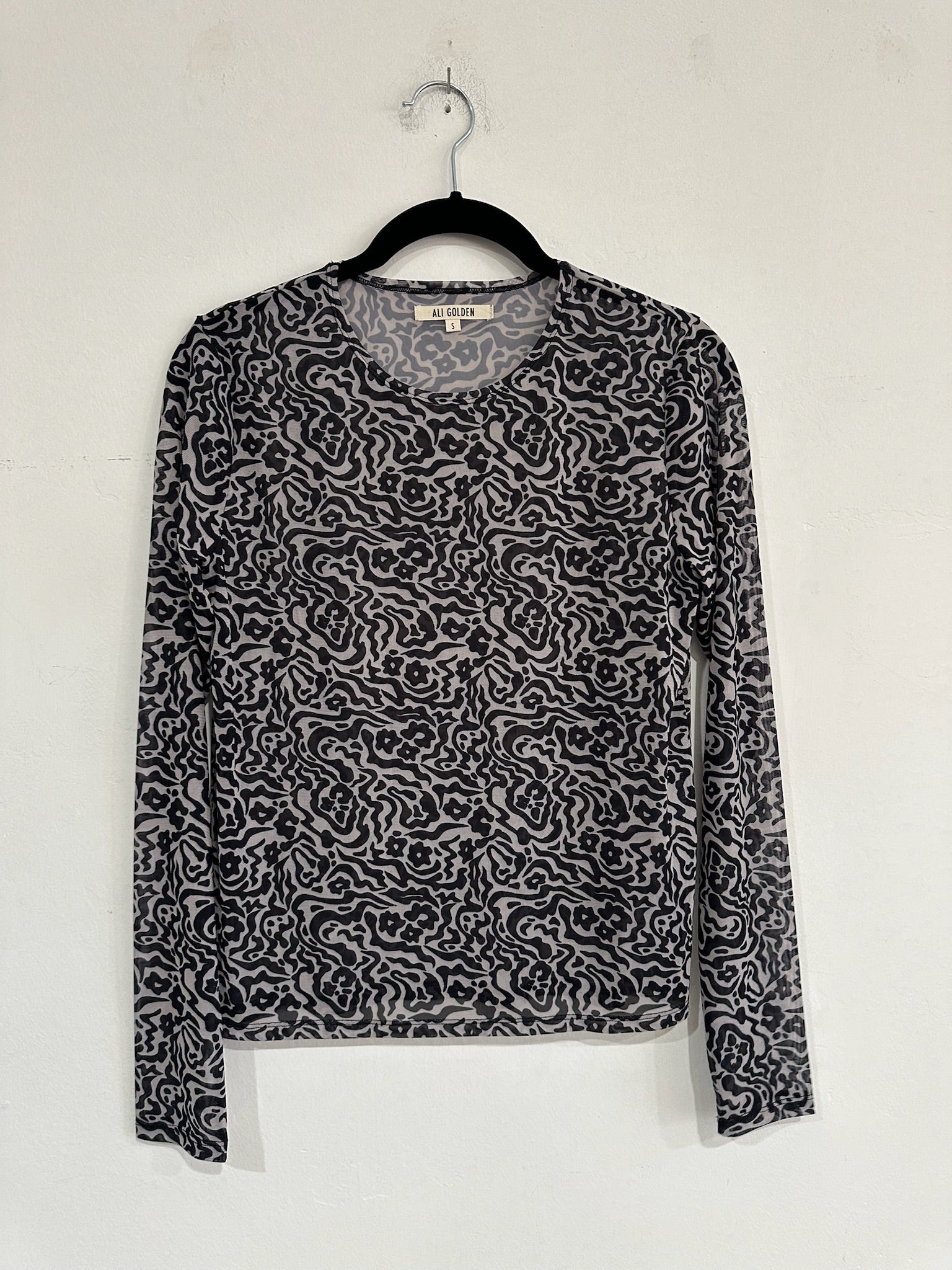 SAMPLE - MESH LS TOP - TAUPE PRINT