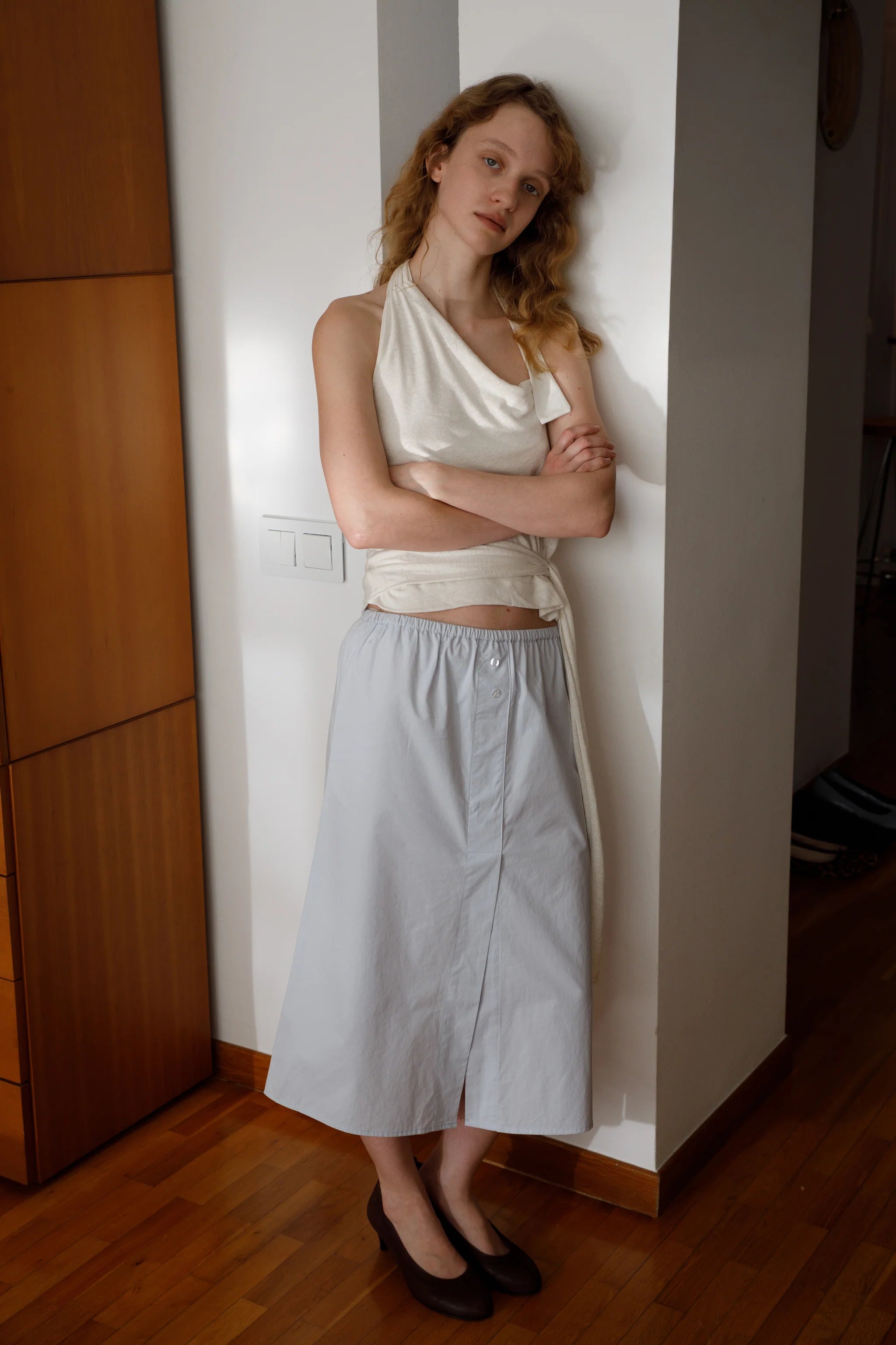 OVERLAP SKIRT - BLUE