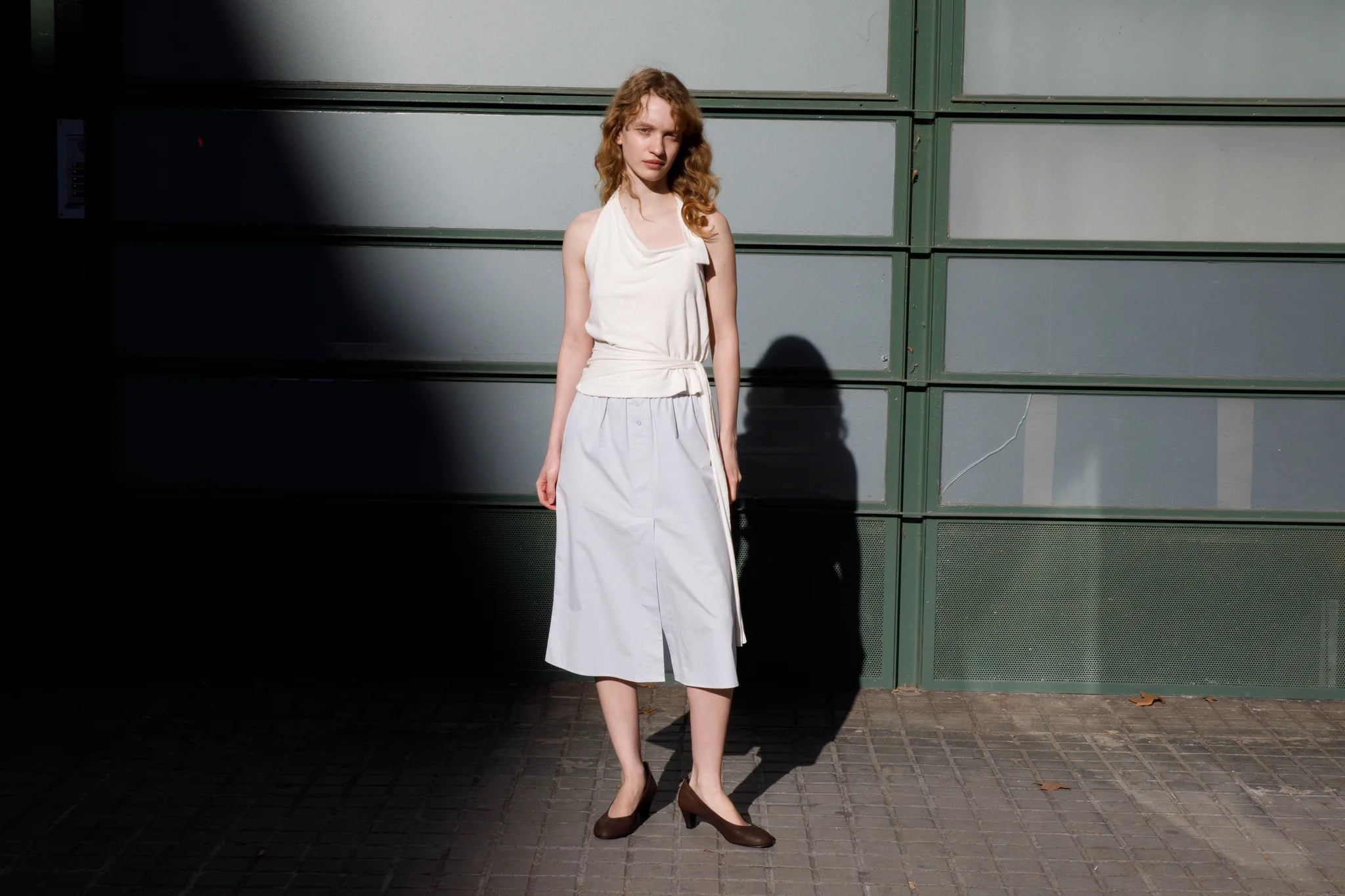 OVERLAP SKIRT - BLUE