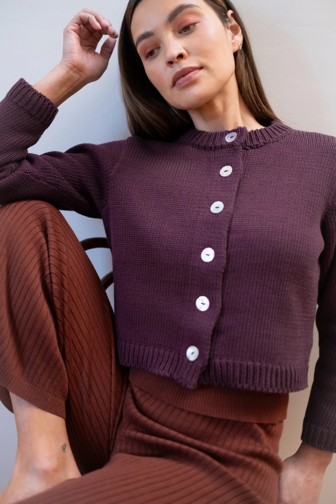 CHUNKY COTTON CARDI - JAM