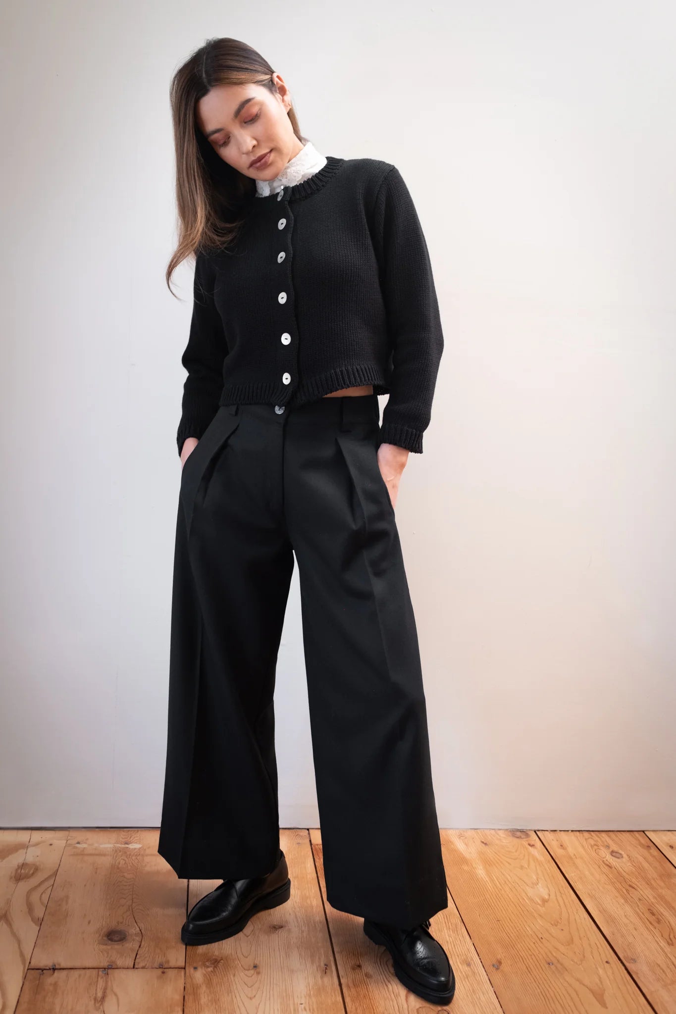 CHUNKY COTTON CARDI - NOIR