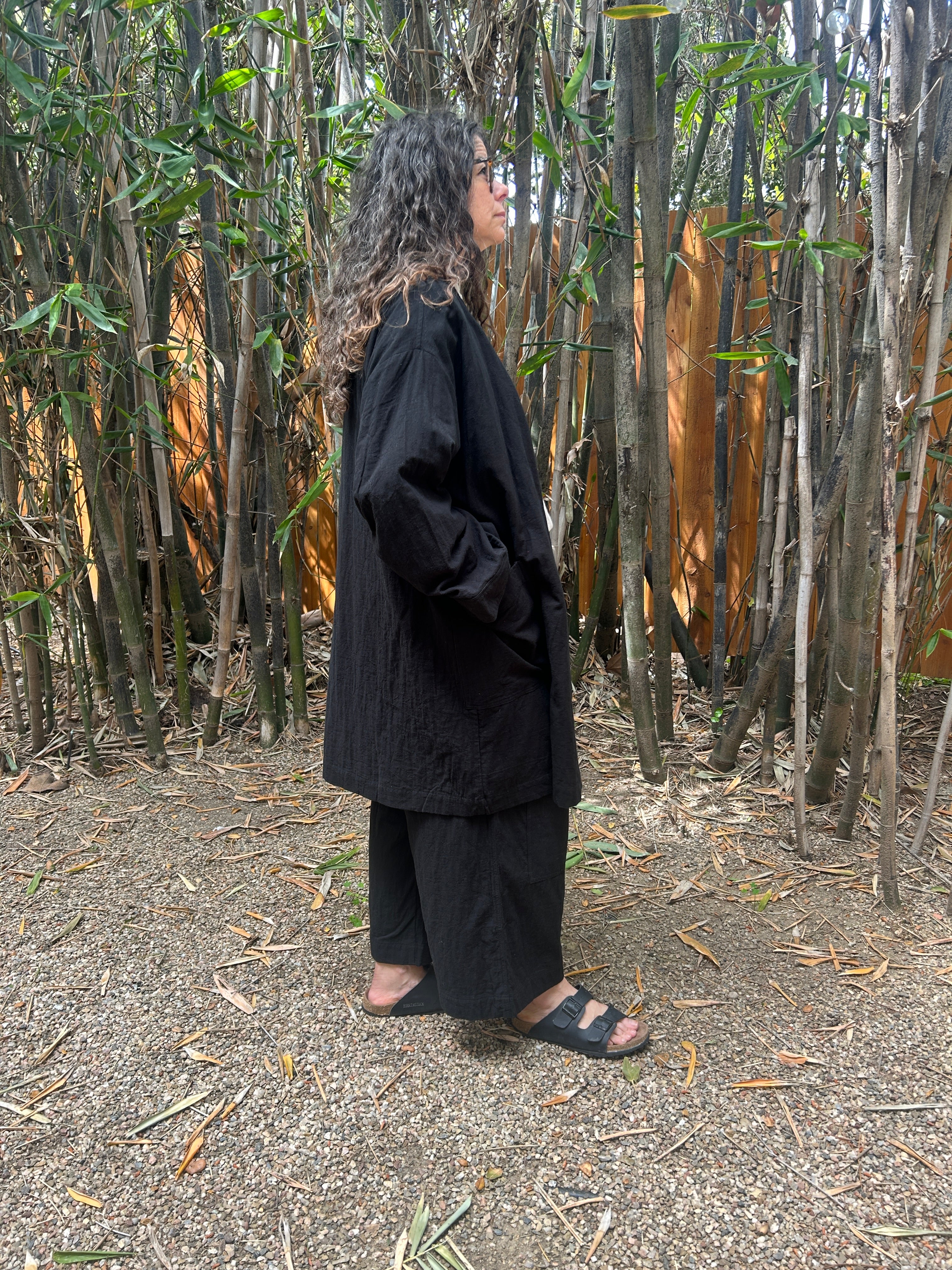 AZUMADAKI QUILT ROBE - BLACK