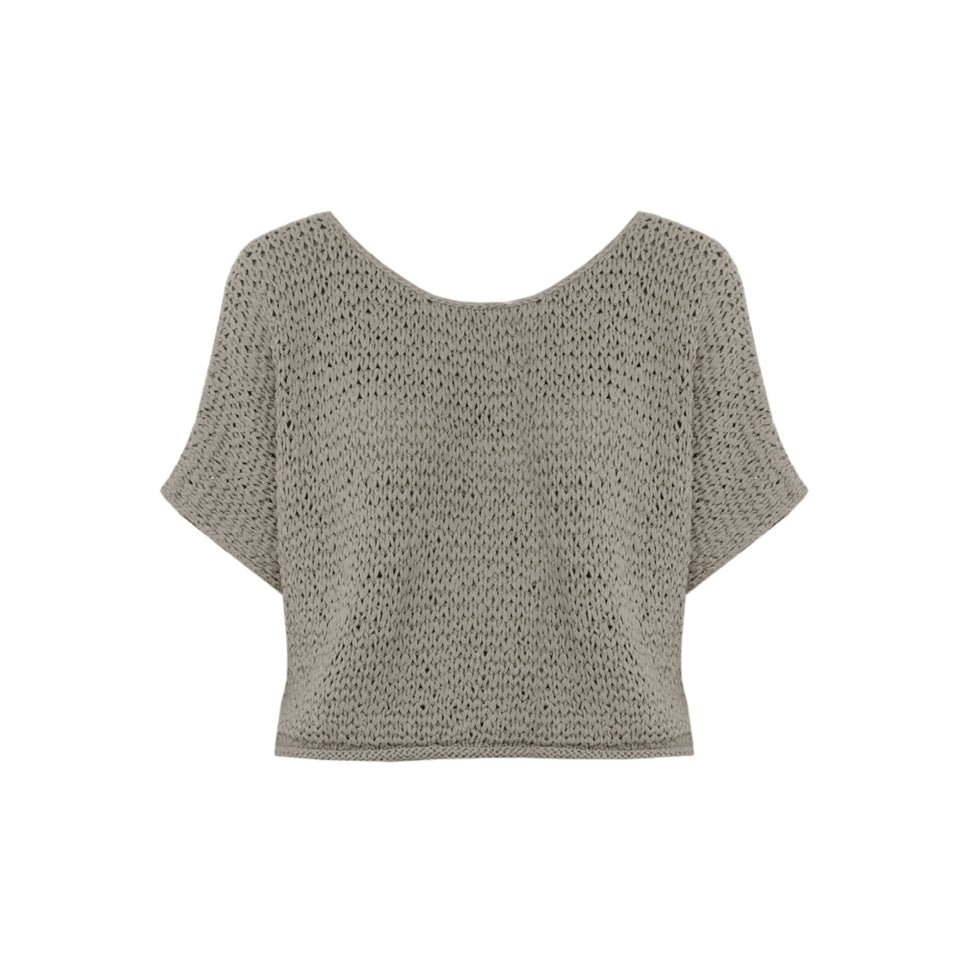 HAND KNIT TEE - SHALE