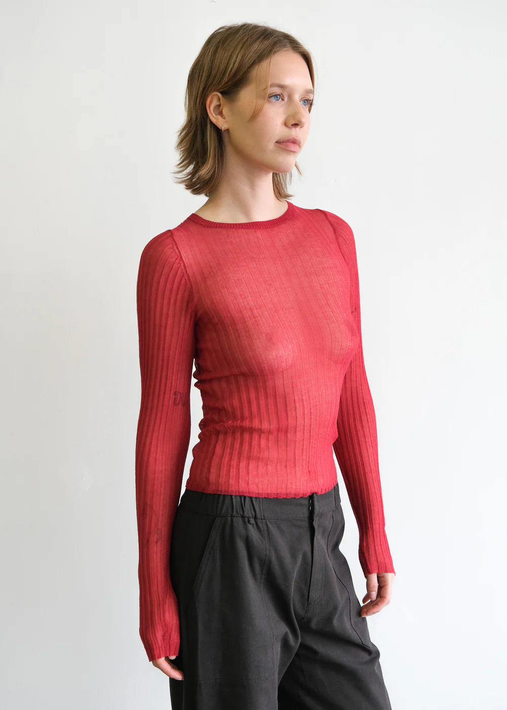 BESO KNIT TOP - CHERRY