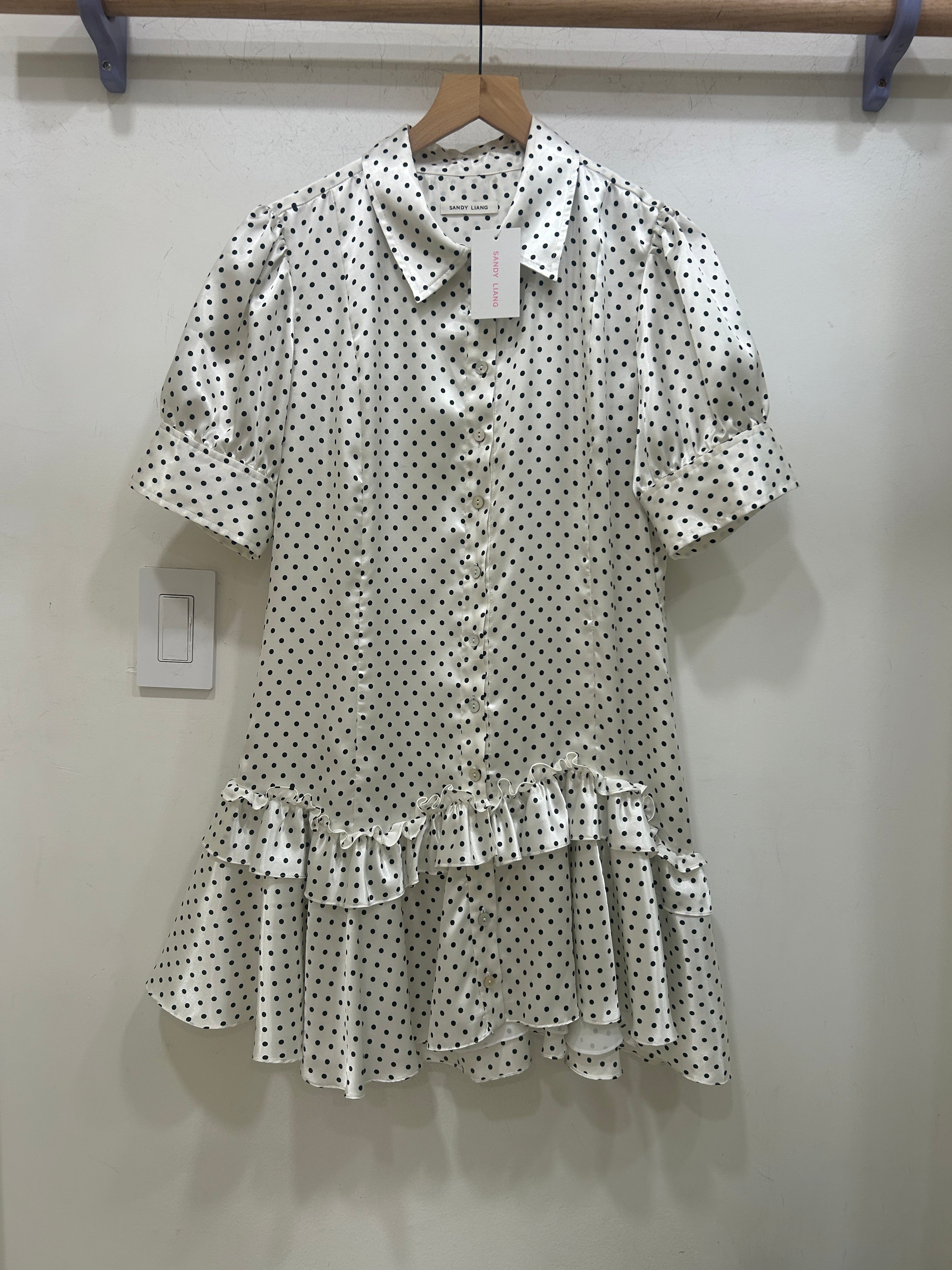 SNOOD DRESS - WHITE POLKA DOT