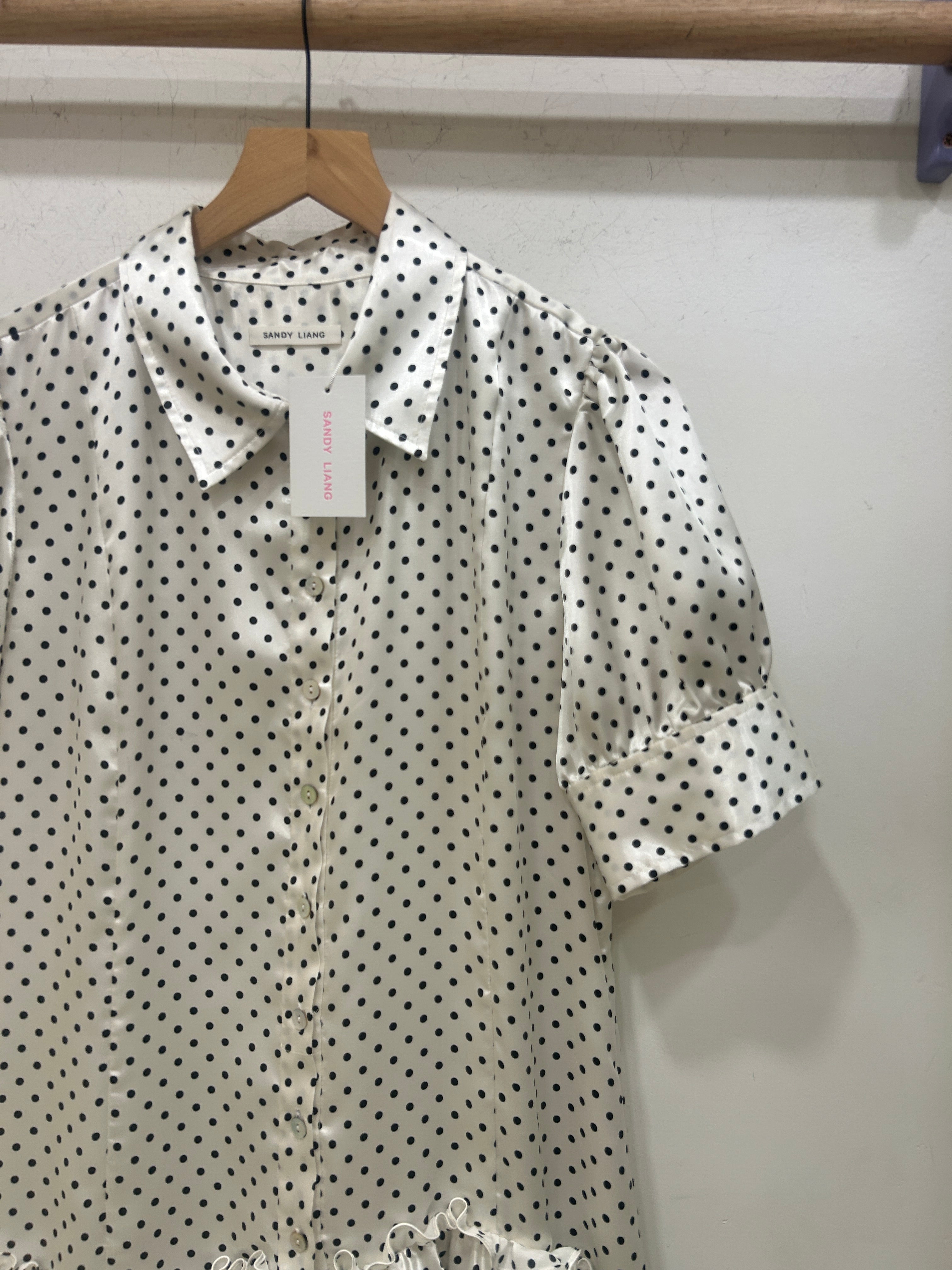 SNOOD DRESS - WHITE POLKA DOT