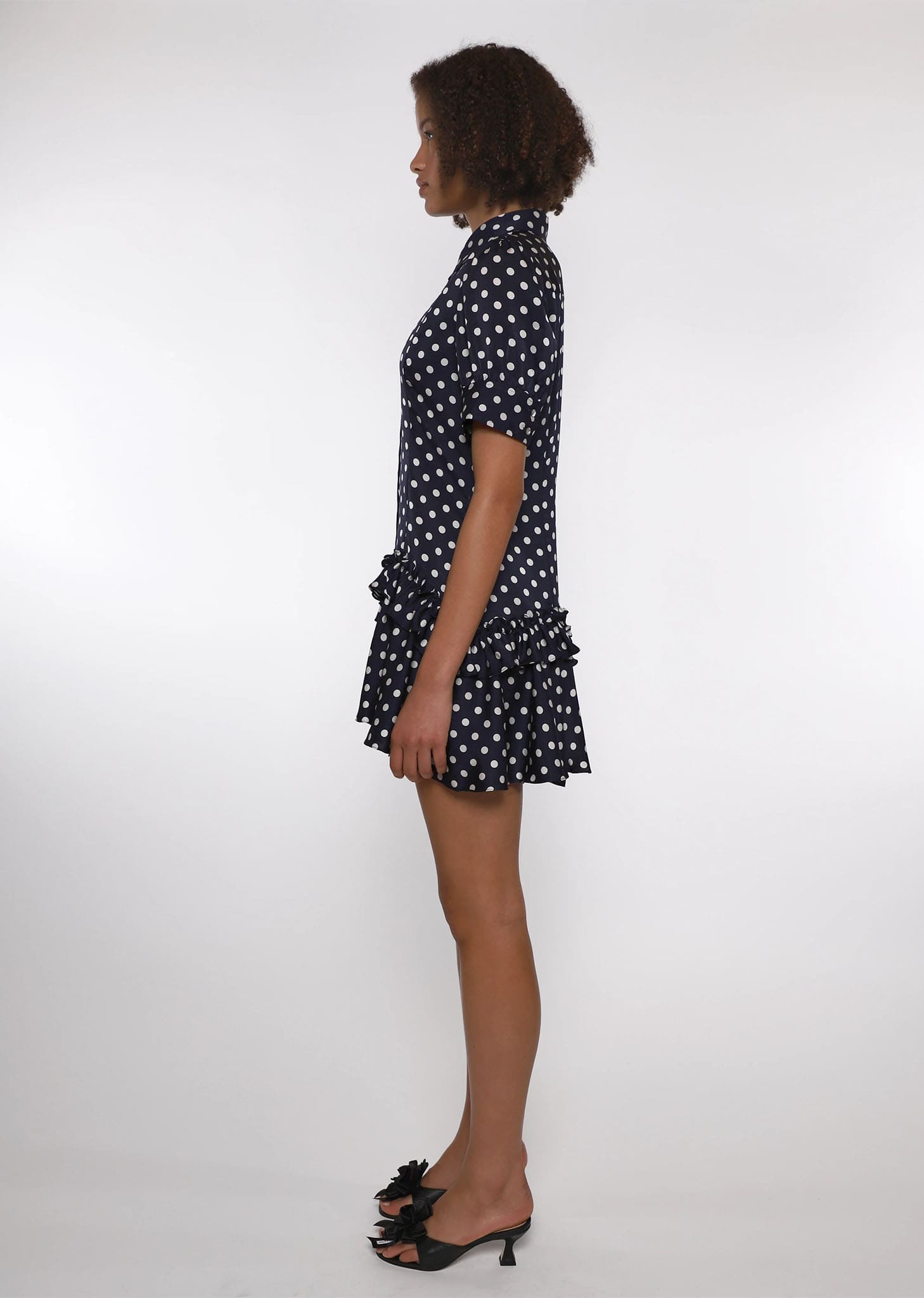 SNOOD DRESS - WHITE POLKA DOT
