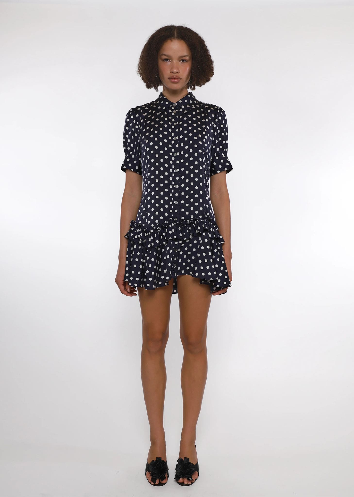 SNOOD DRESS - WHITE POLKA DOT
