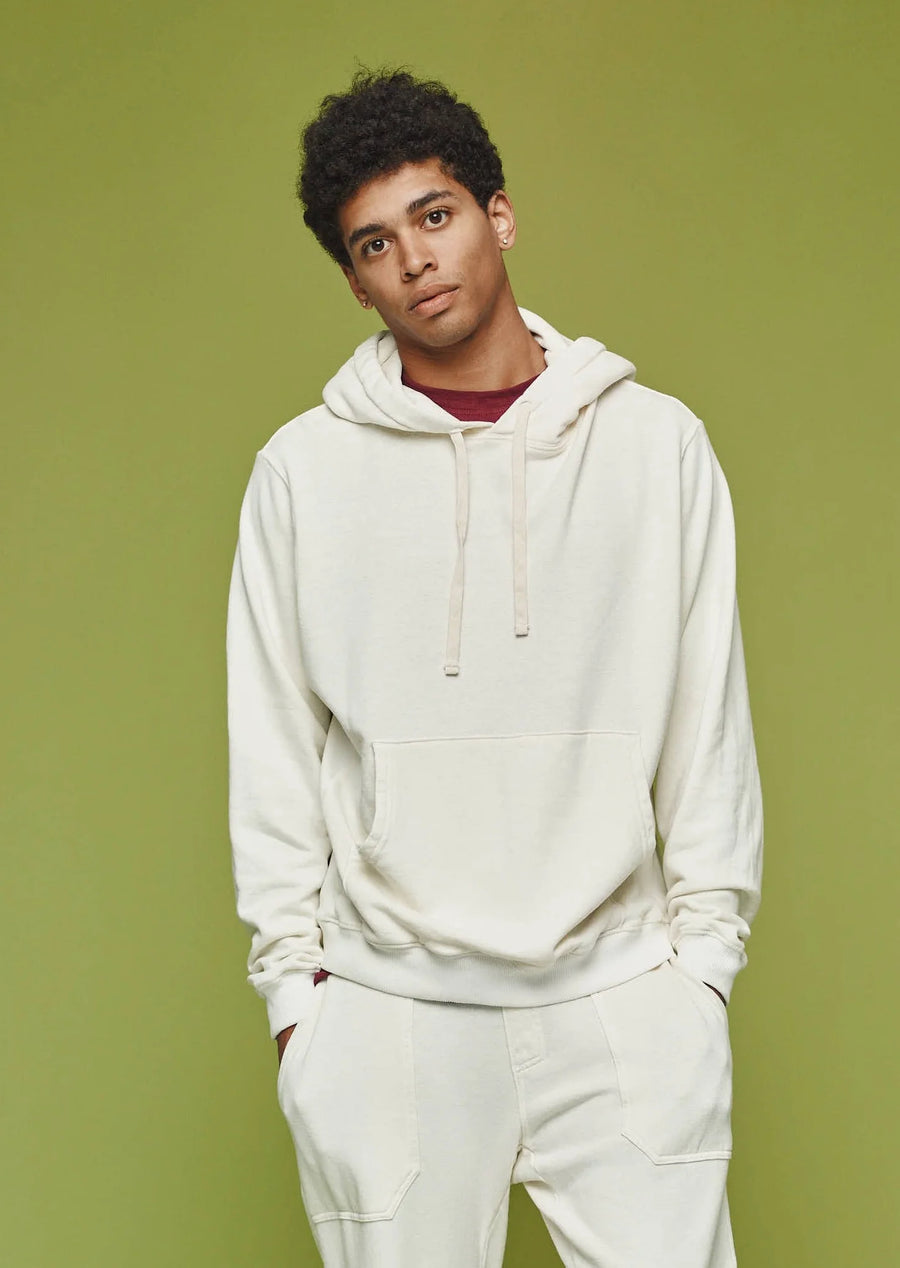 MONTAUK HOODED SWEATSHIRT - WASHED WHITE