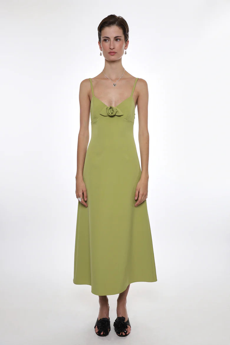 PILTON DRESS - CHARTREUSE