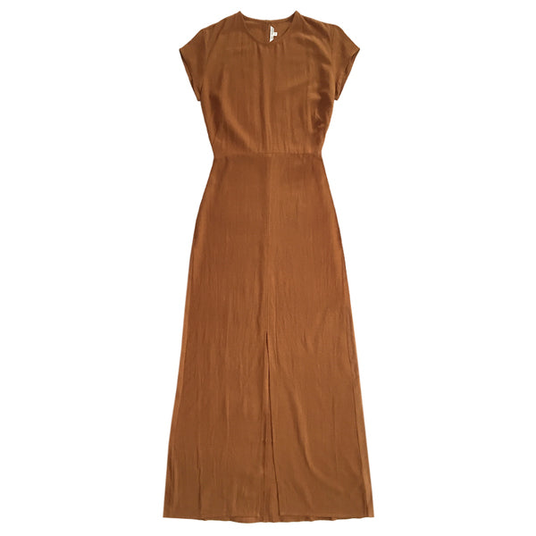 SAMPLE - CREW NECK MAXI DRESS - RUST
