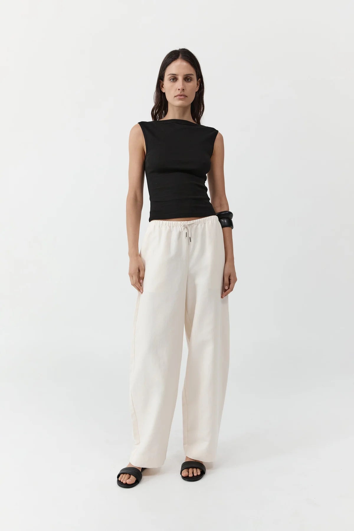 ORGANIC COTTON BALLERINA TOP - JET BLACK